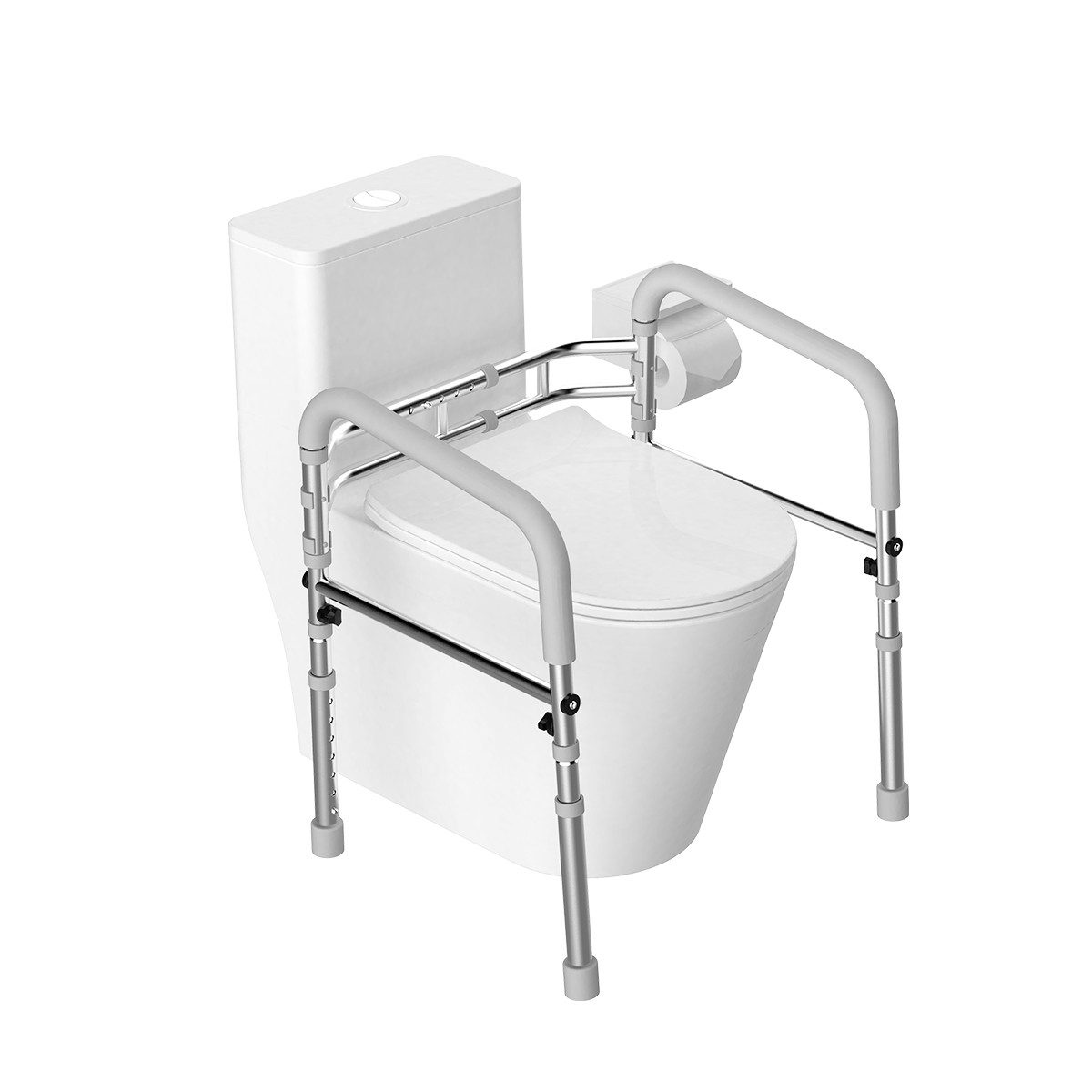 HEUFFE WC-Aufstehhilfe Toilette Höhenverstellbar, Robust WC Aufstehhilfe Ohne Bohren, Senioren-WC-Griff mit Armlehnen & Höhenverstellung