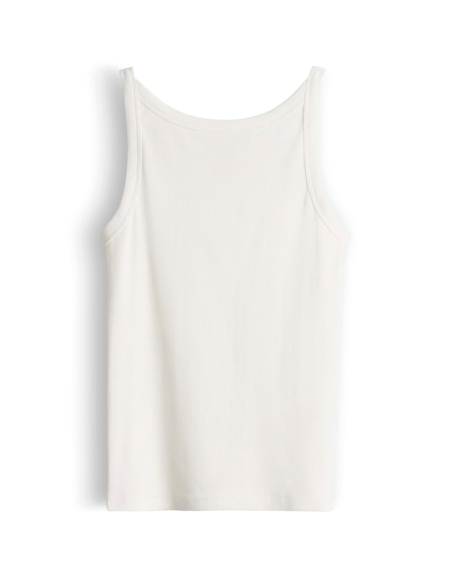 Kurzarmshirt Trägertop aus feinem Rippenjersey Slim Fit