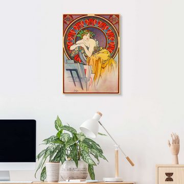 Posterlounge Alu-Dibond-Druck Alfons Mucha, Frau mit Bildersammlung, Büro Malerei