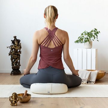 bodhi Halbmond-Kissen Meditationskissen YOGI MOND ECO Buchweizenfüllung bordeaux