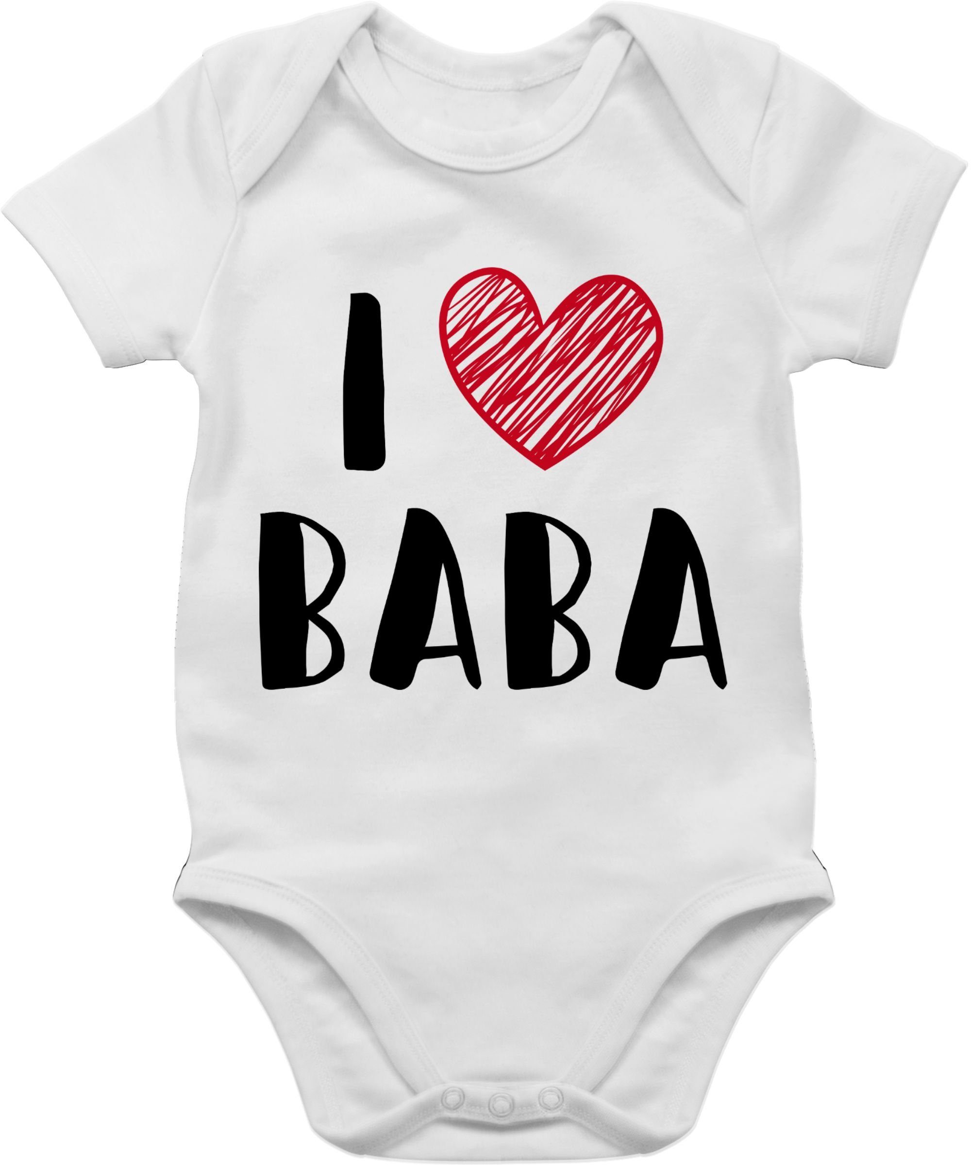 Shirtracer Shirtbody I Love Baba Geschenk Vatertag Baby 1 Weiß
