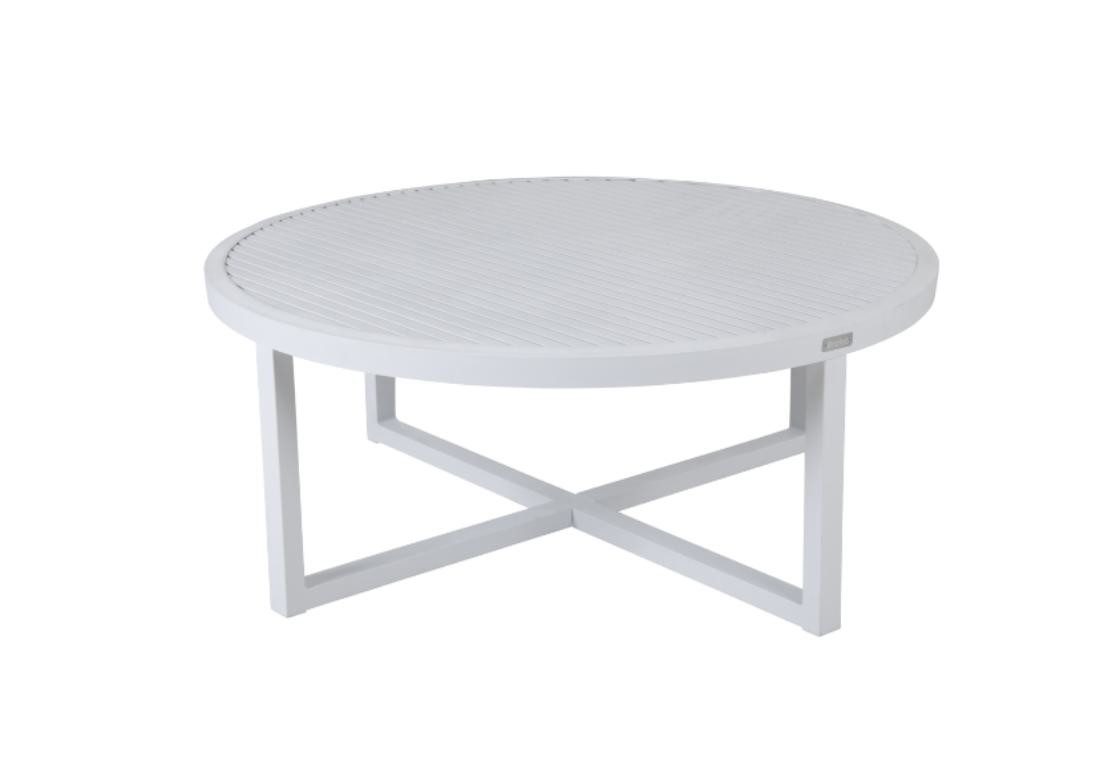 Natur24 Gartentisch Vevi Loungetisch 100 x 40 x 100 cm Aluminium Weiß