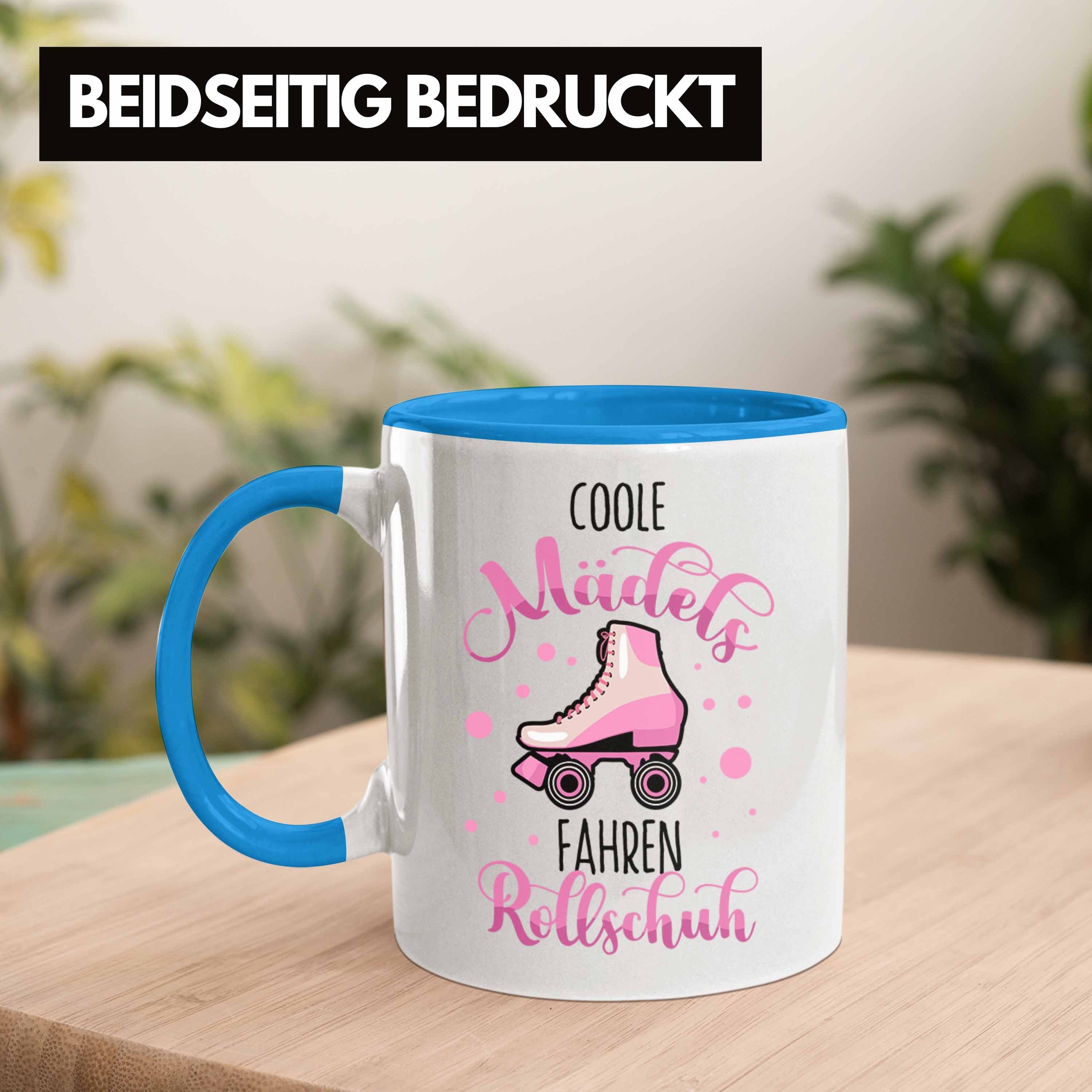 für Lustige Blau Rollschuh-Tasse Tasse Rollschuhfahrerinnen Trendation Mädels Coole Geschenk