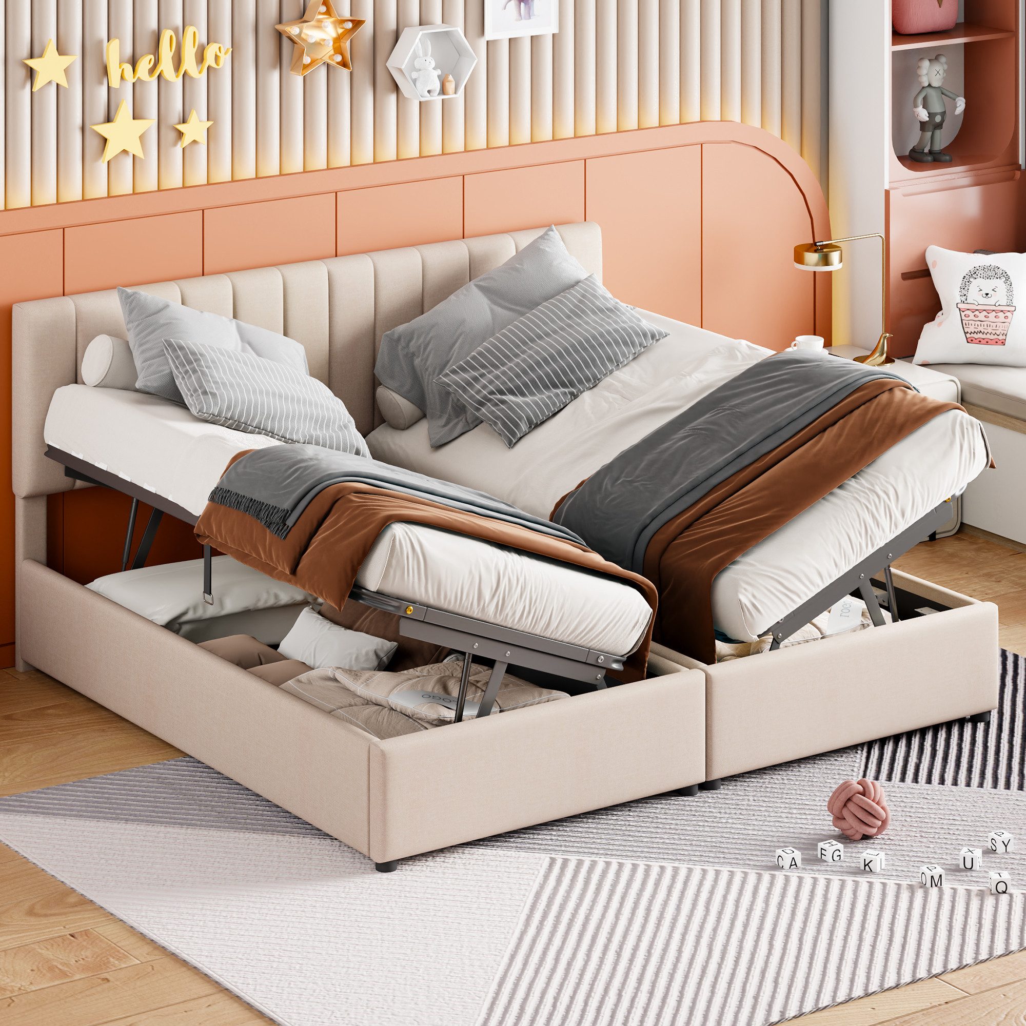 SOFTWEARY Stauraumbett mit Bettkasten und Lattenrost günstig online kaufen