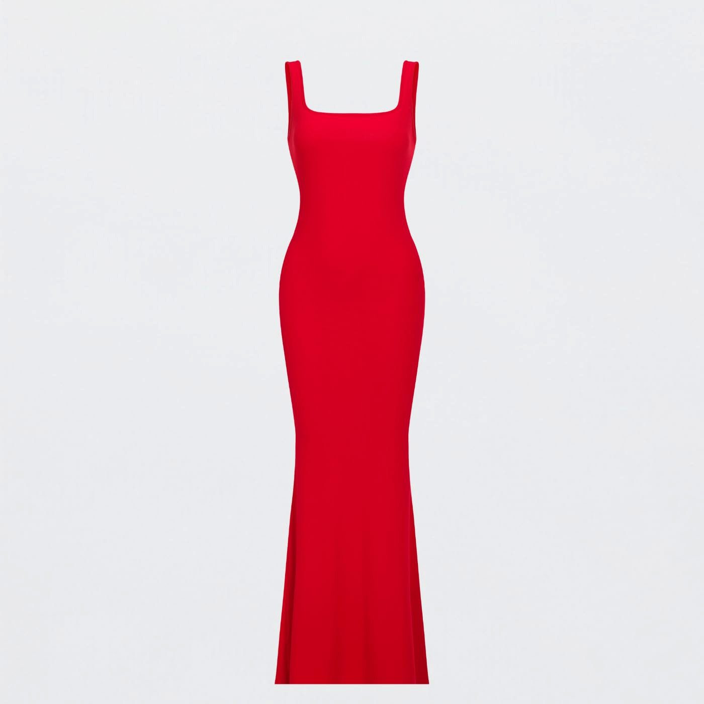 cfab by creamy fabrics Jerseykleid Ribbed Tank Top Maxikleid-Fire Red-3XL ( günstig online kaufen