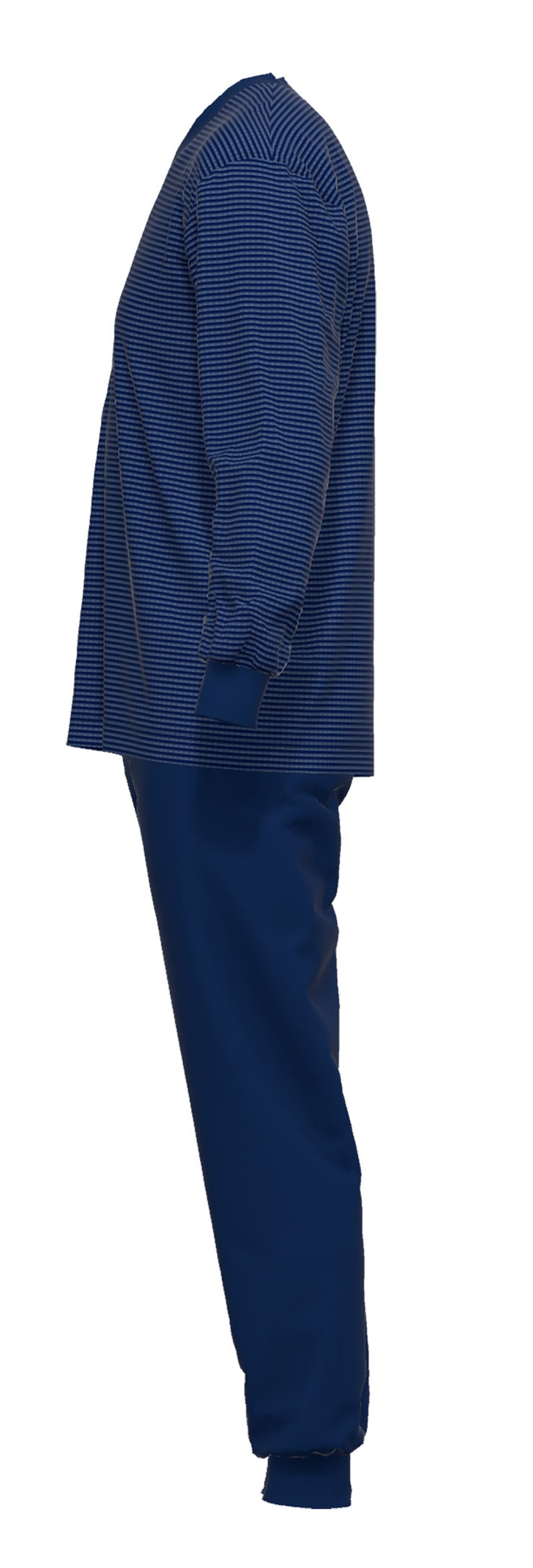 Götzburg blau Klima | Pyjama Herren Aktiv Bügelfrei tlg) Schlafanzug blau-dunkel-ringel GÖTZBURG Aktiv (2 Klima