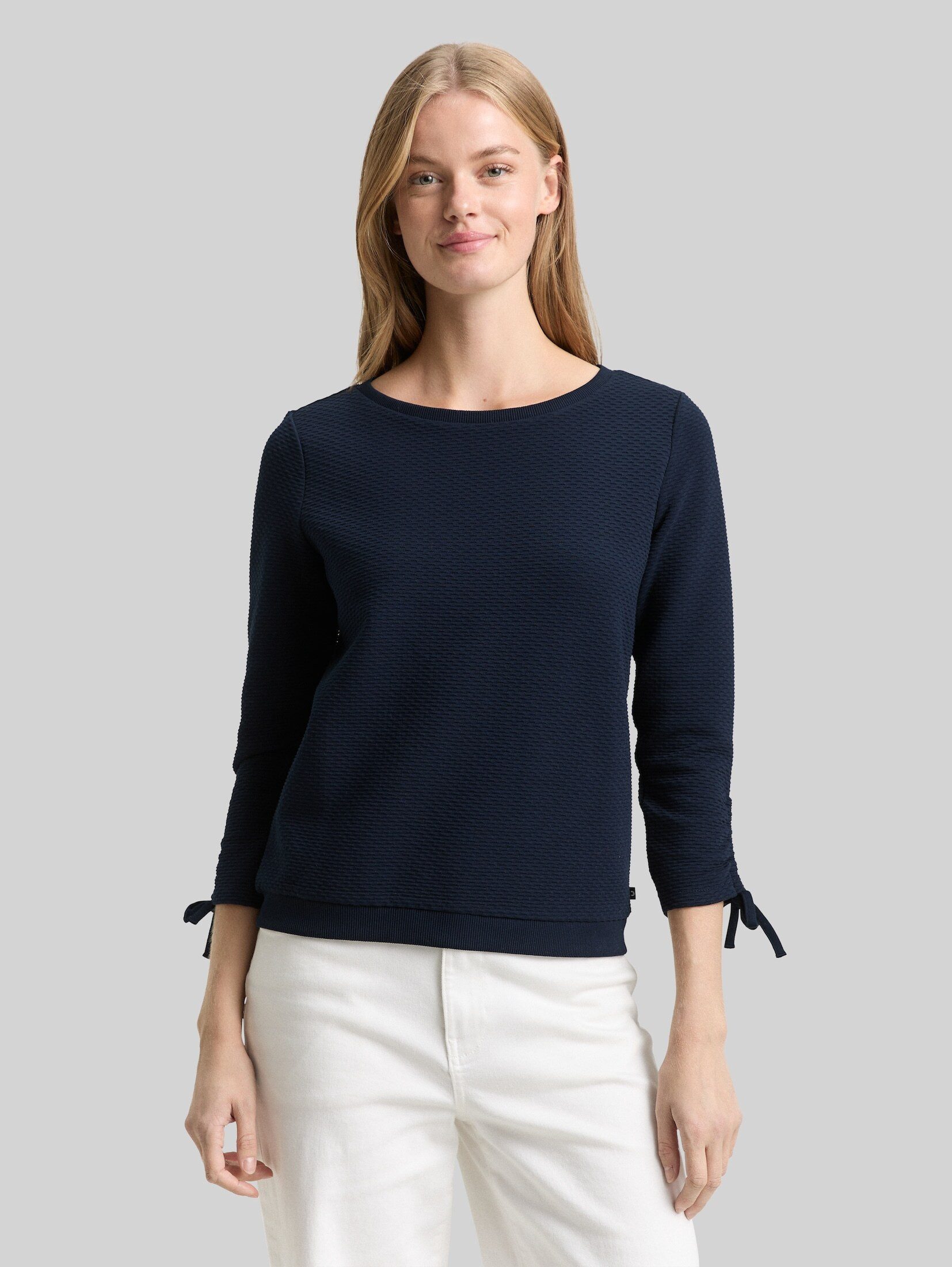 TOM TAILOR Denim Sweatshirt Strick & Sweatshirts Slim Fit Sweatshirt mit Raffärmeln