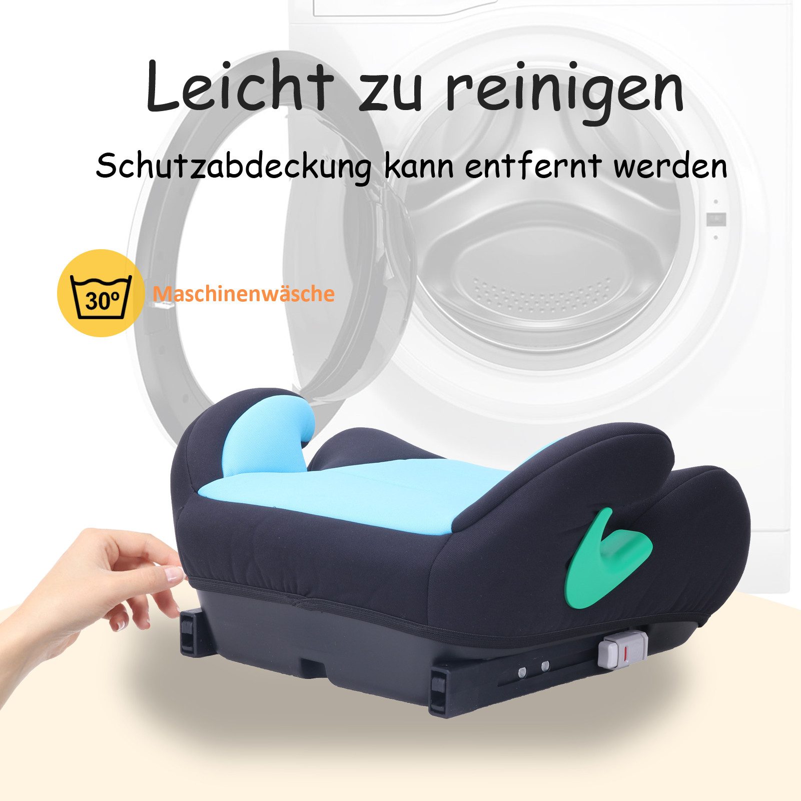 Yalion Kindersitzerhöhung YALION Kindersitzerhöhung mit ISOFIX ECE R129 (i-Size) für Kinder, ab: ca.6Jahren, bis: 10Jahren, (3-Punkt-Gurt), i-Size Sitzerhöhunge – Bild 4 von 5
