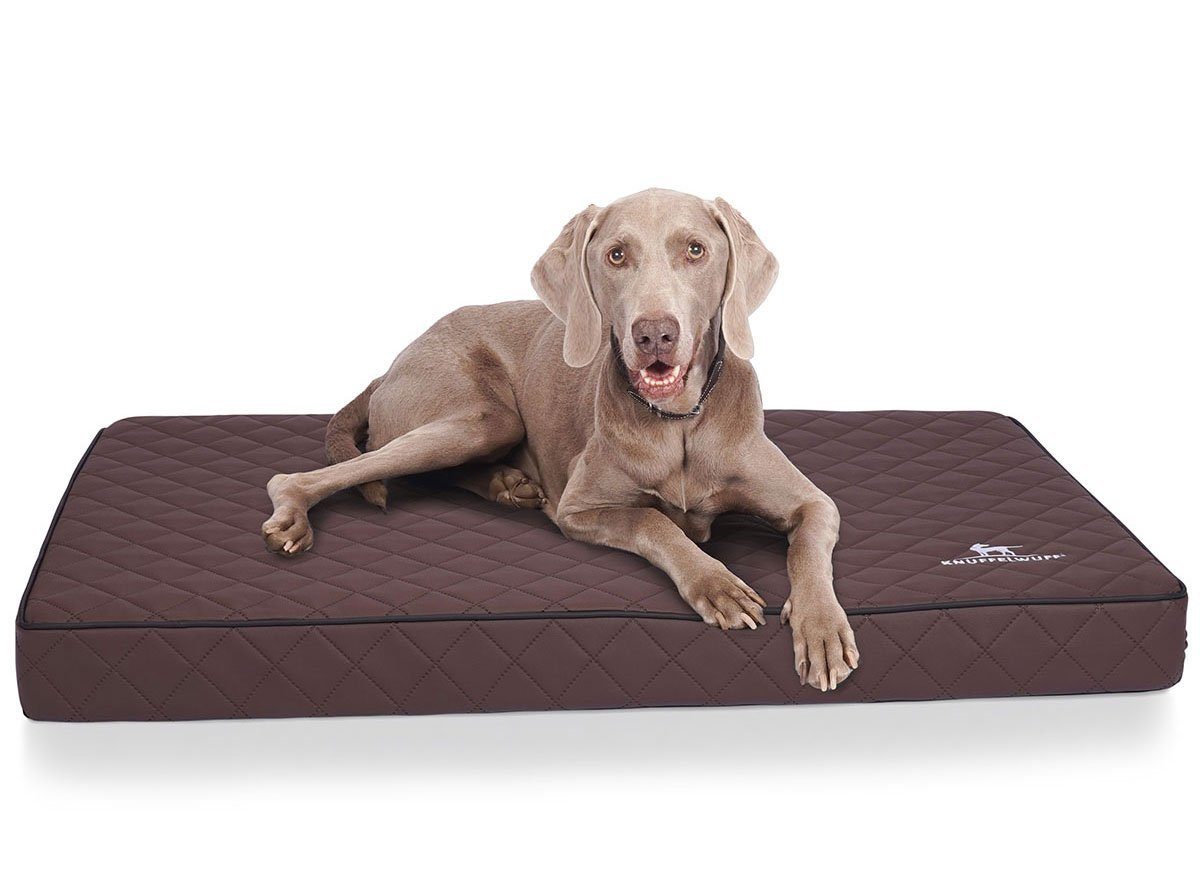 Knuffelwuff Hundematte Juna Orthopädisch Kunstleder L 78x65cm Rot günstig online kaufen