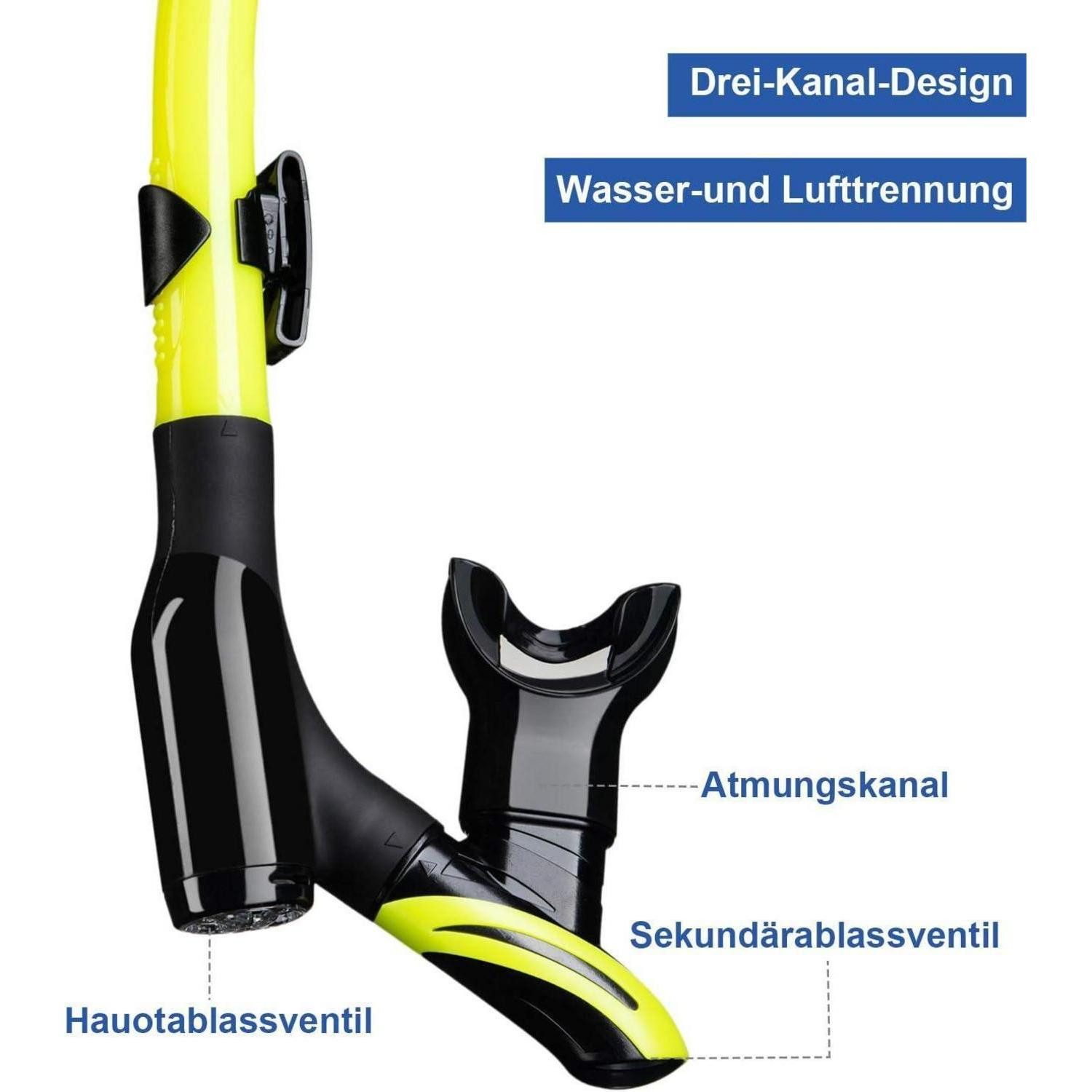 LuxusKollektion Schnorchel Schnorchelset mit Taucherbrille und Dry Schnorchel für Erwachsene – Bild 2 von 5