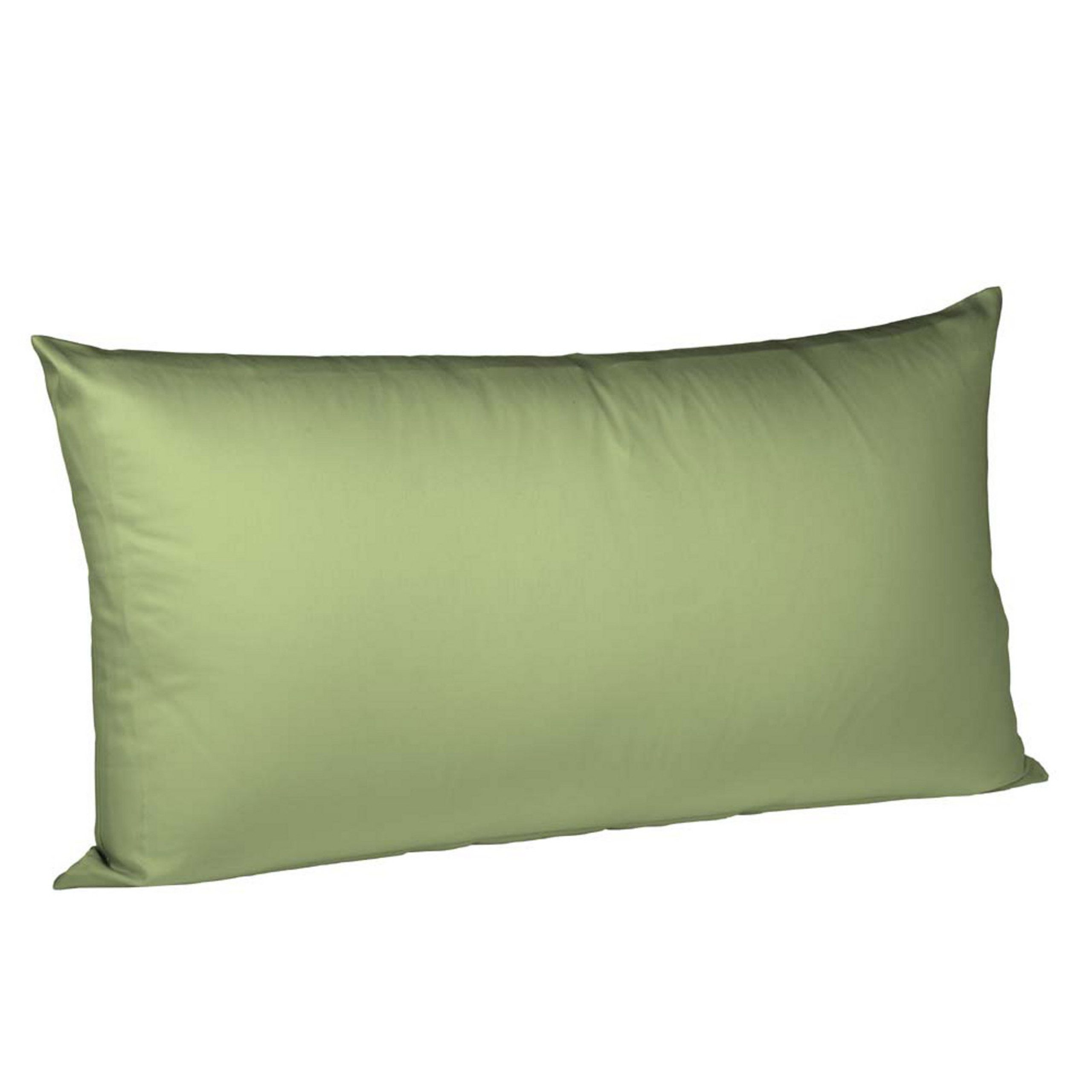 fleuresse Kissenbezüge Fleuresse Mako-Satin-Kissenbezug uni colours 1525 jadegrün Größe
