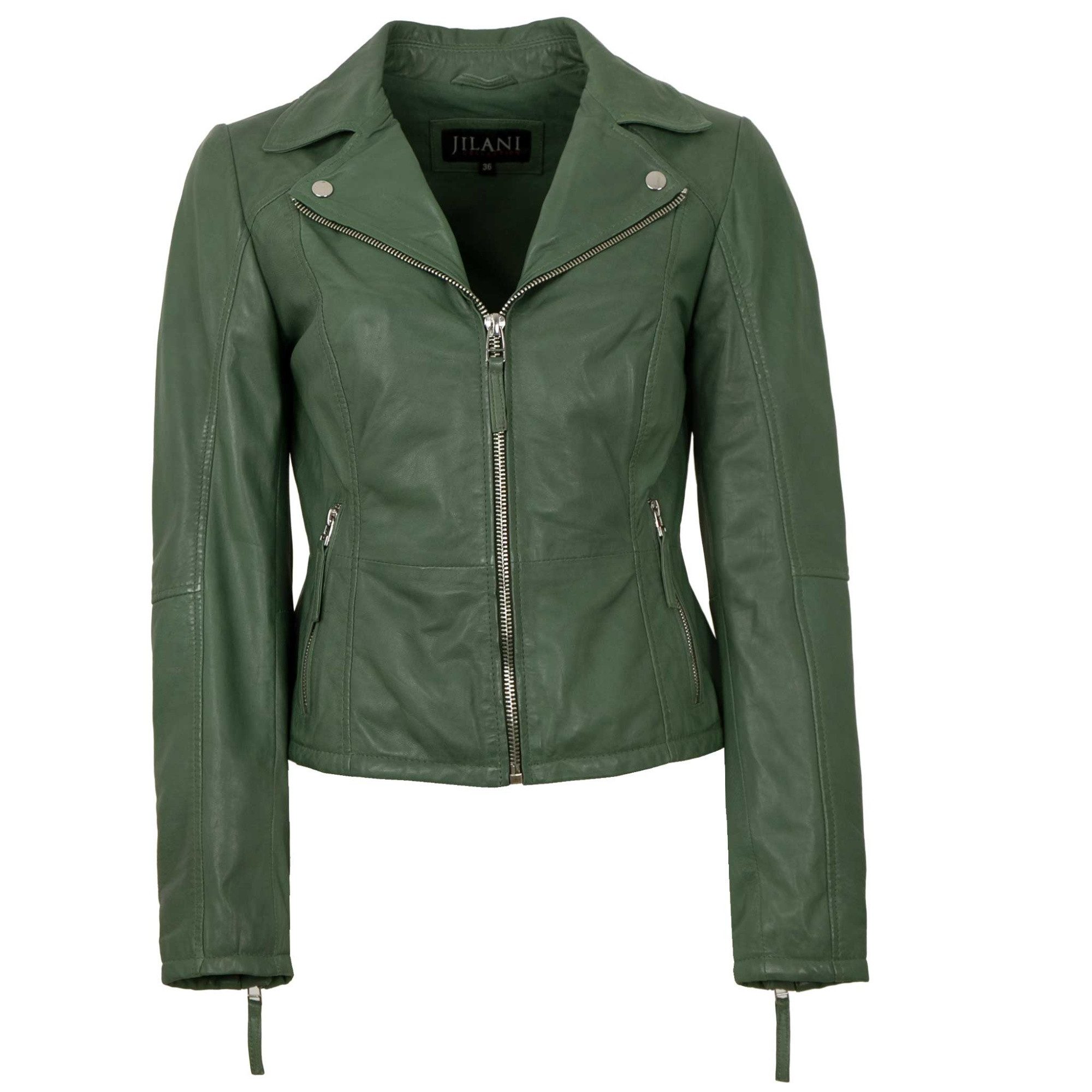 Jilani Lederjacke Smilla Jilani - Damen Lederjacke Lammnappa salbei günstig online kaufen