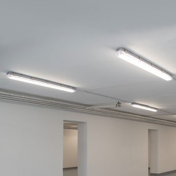 etc-shop LED Rasterleuchte, LED-Leuchtmittel fest verbaut, Kaltweiß, Deckenlampen Wannenleuchte Feuchtraum 120 cm