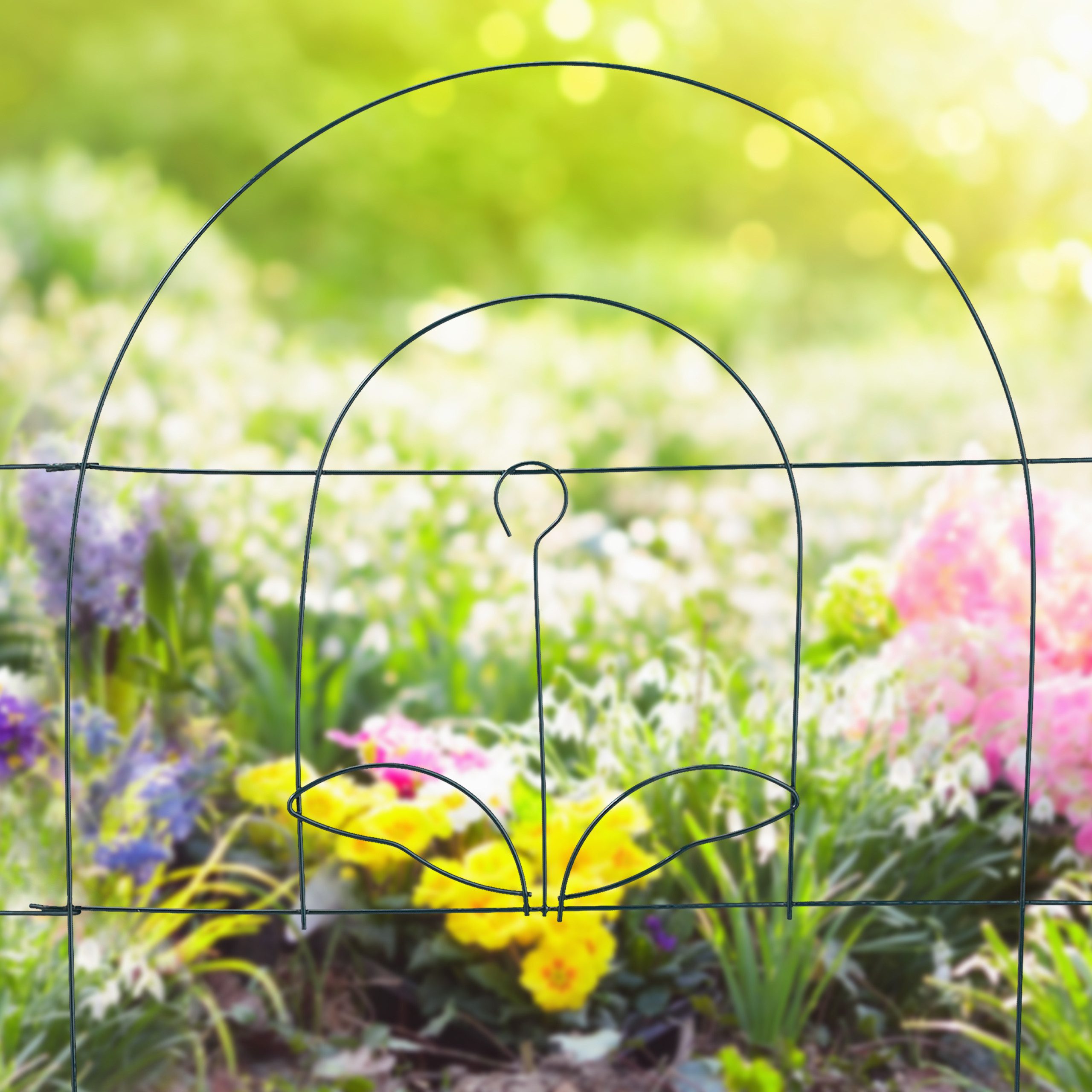 relaxdays Beetbegrenzung Beetzaun 5-teilig grün