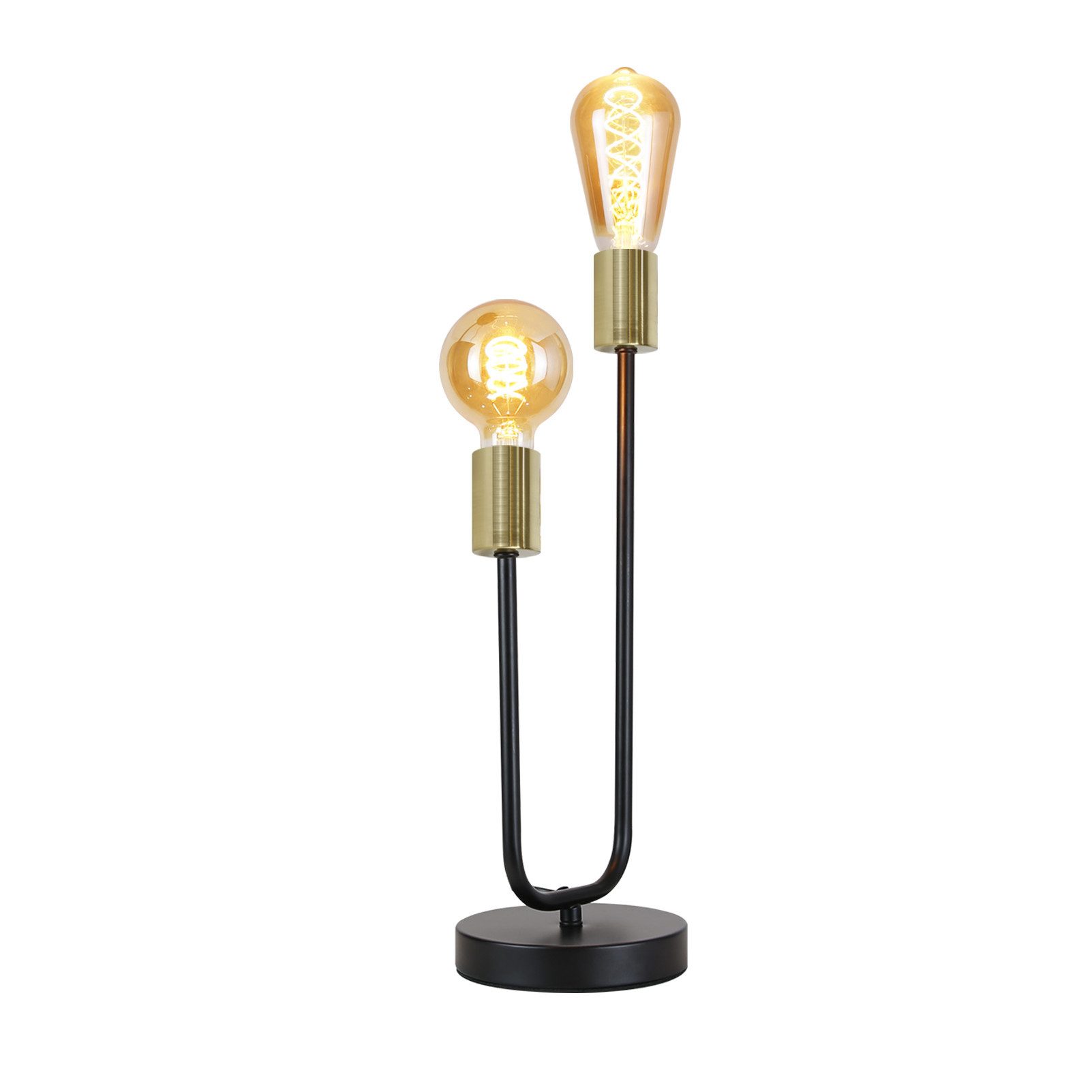 ZMH Tischleuchte Vintage Nachttischlampe Schwarz-Gold - E27, ohne Leuchtmit günstig online kaufen