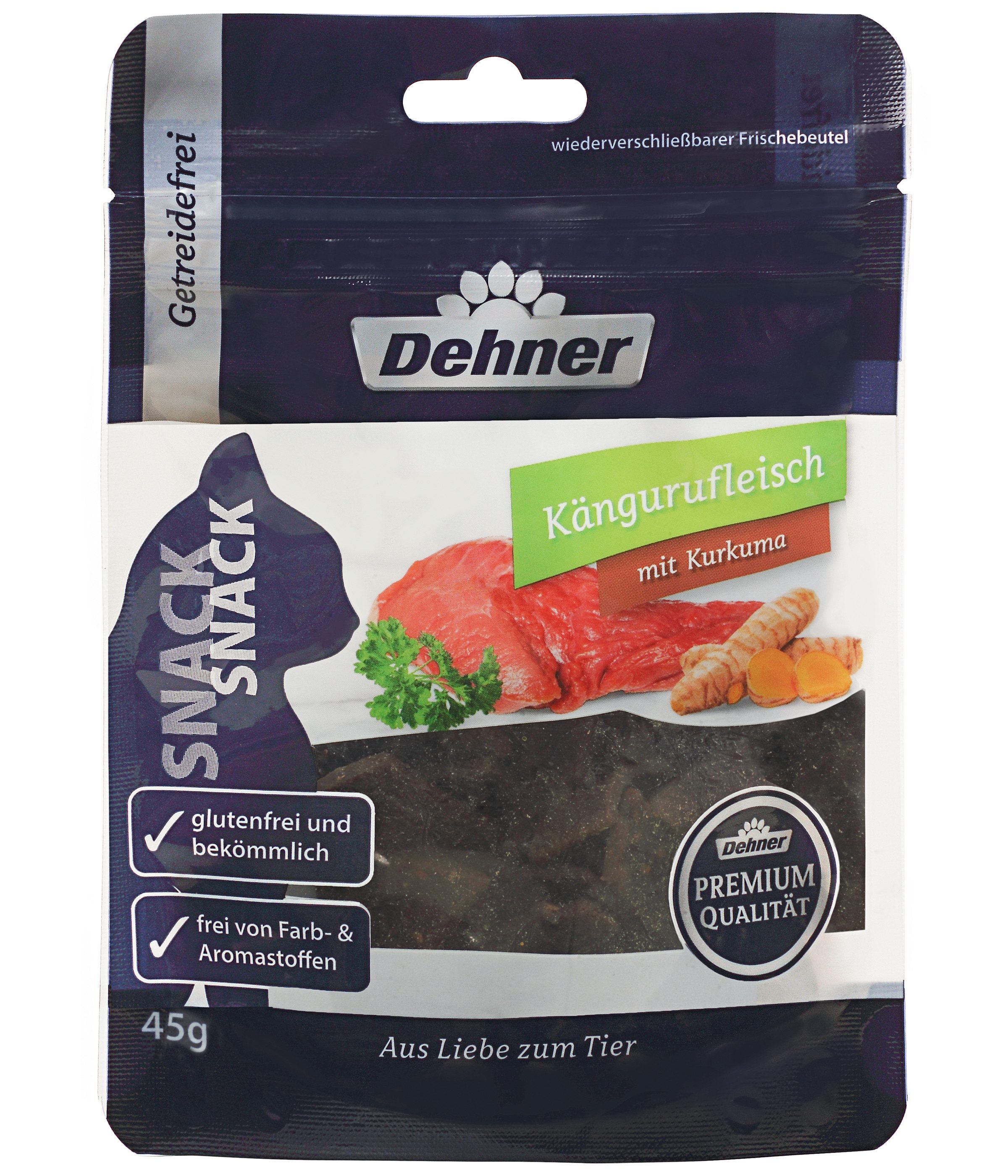 Dehner Dehner Premium Katzensnack Kängurufleisch mit Kurkuma, 45 g Känguru, Snack für: Katze