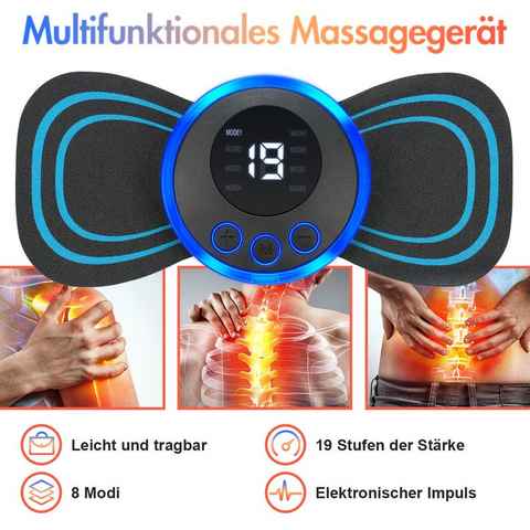 VSIUO EMS-Gerät EMS Trainingsgerät mit 8 Modi & 19 Intensitäten, Wireless Nackenmassagegerät, Massagegerät für Nacken Rücken Schulter