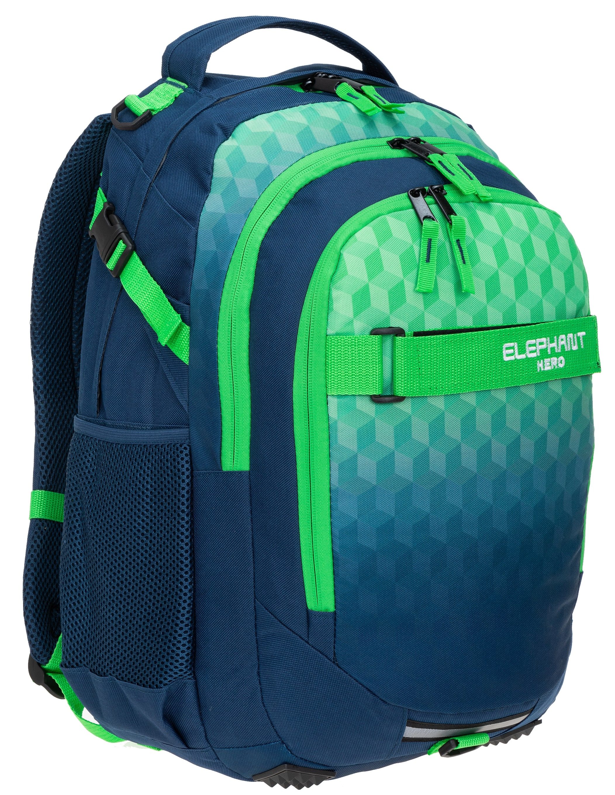ELEPHANT Schulrucksack Hero Signature Schultasche Digital Ready Set (4 Teile Schulrucksackset, 4-tlg., inkl. Mäppchen Box + Laptop Hülle Sleeve + 31 Teile Stift – Bild 4 von 5
