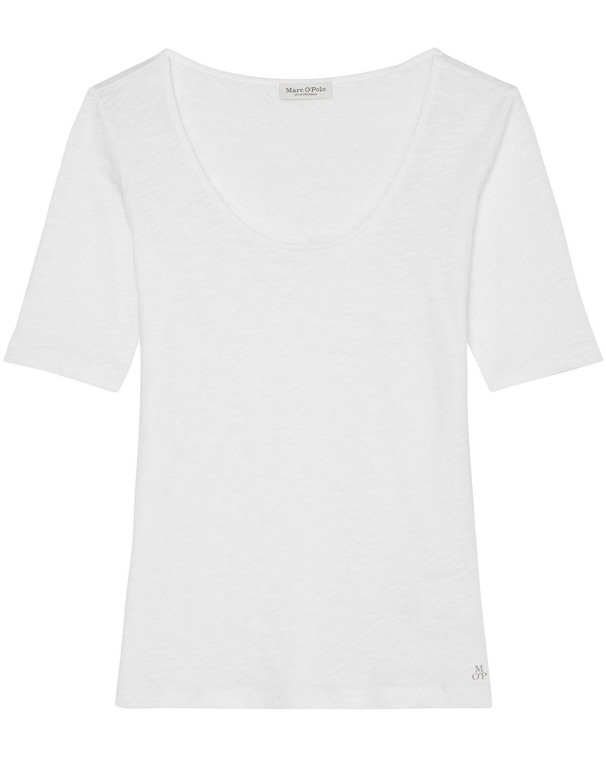 Marc O'Polo T-Shirt Halbarm-Shirt Yarn aus Slub Weiß