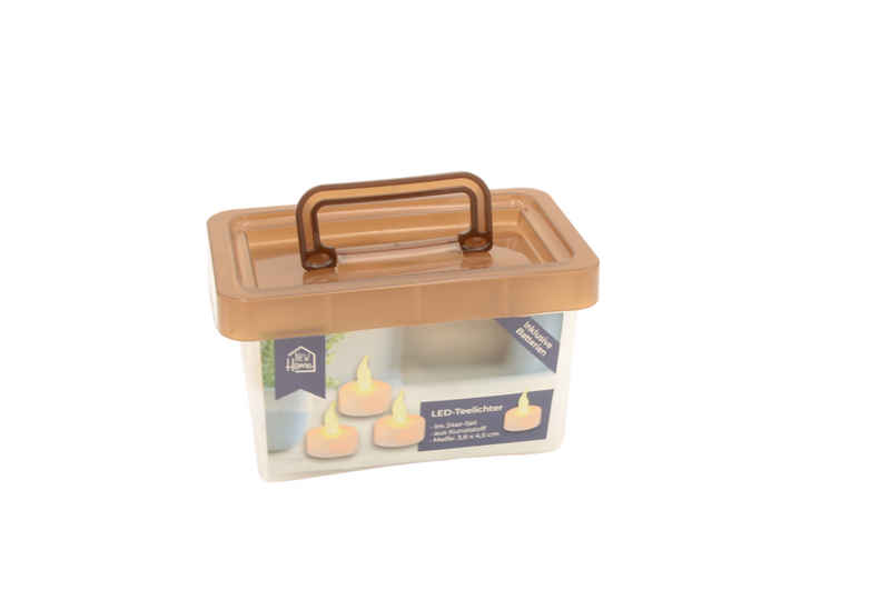 BURI Kugelleuchte LED-Teelichter-Box 24er Set flackerndes Licht Kerzenlicht Deko Kerze