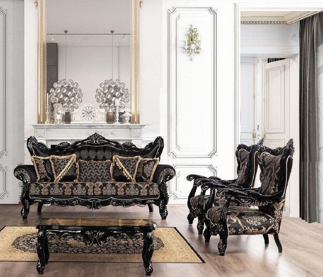 Polstergarnitur Klassische Sofa 3 mit 1 Sitzer Polster Chesterfield