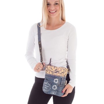 Sunsa Umhängetasche Damen Umhängetasche aus Canvas & recycelte Jeans, Kleine Crossbody Bag