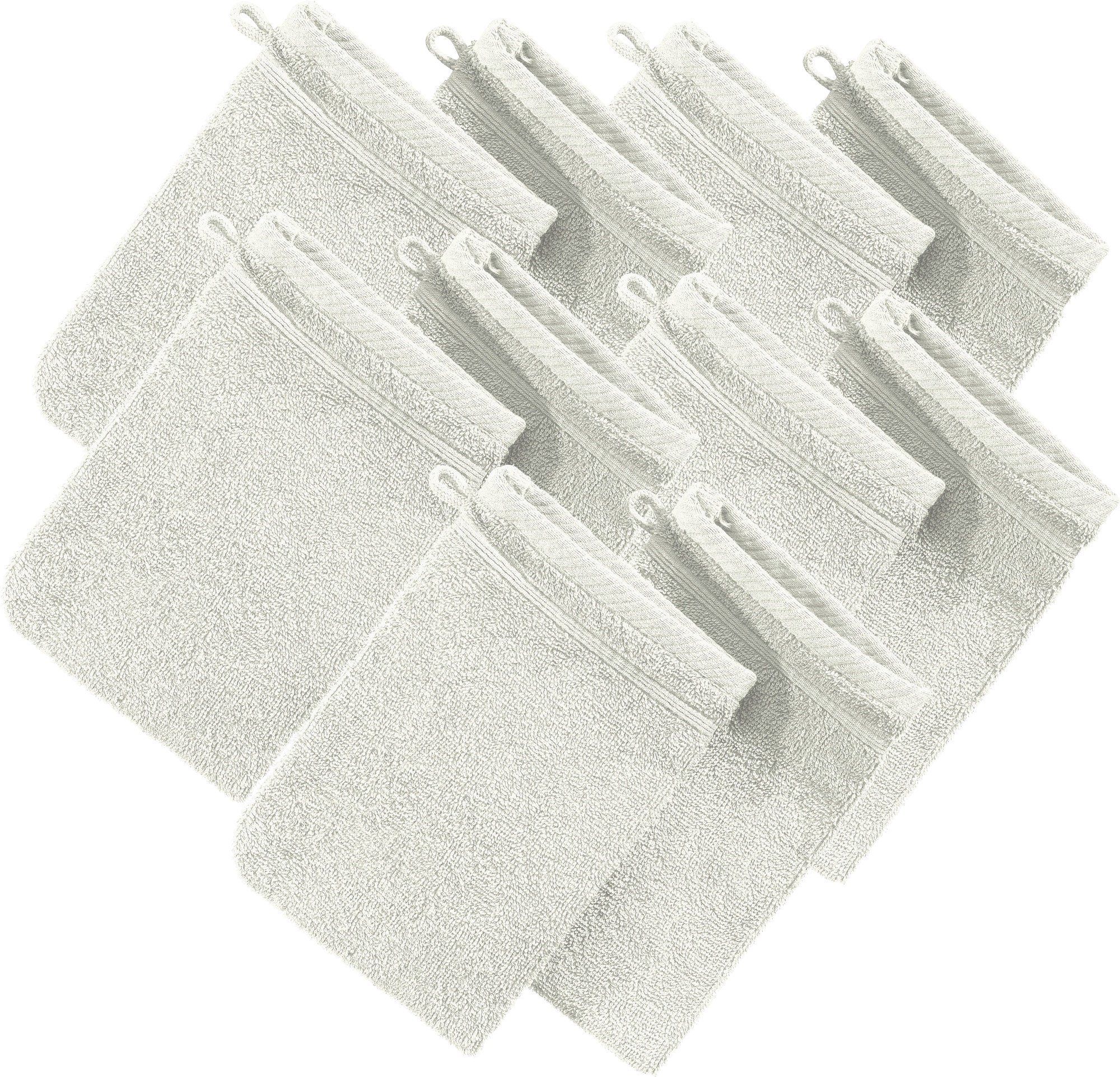 Erwin Müller Waschhandschuh Waschhandschuh "Heidelberg" 10er-Pack, Frottier, Walk-Frottier Uni