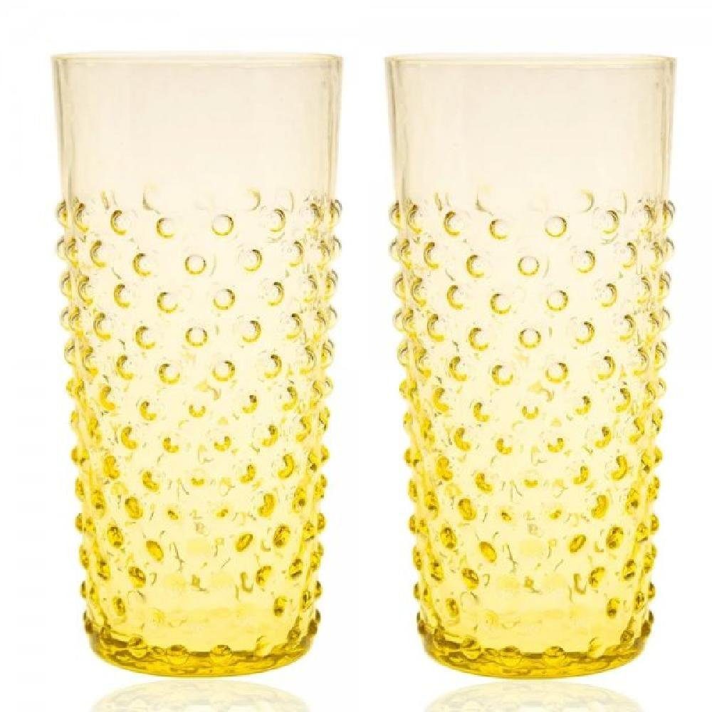 KLIMCHI Cocktailglas Studio Große Wassergläser Hobnail Citrine Gelb (2-teilig)