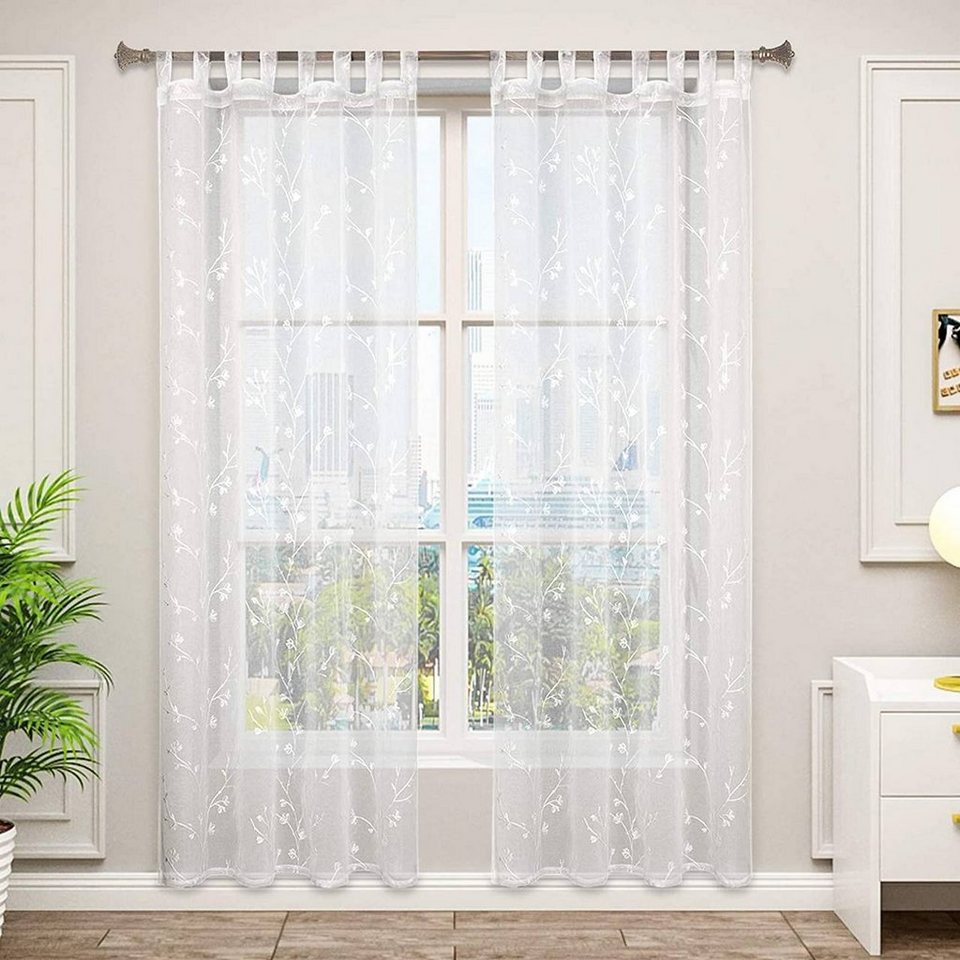 Gardine, Woltu, 2er-Set Gardinen transparent mit Schlaufen online
