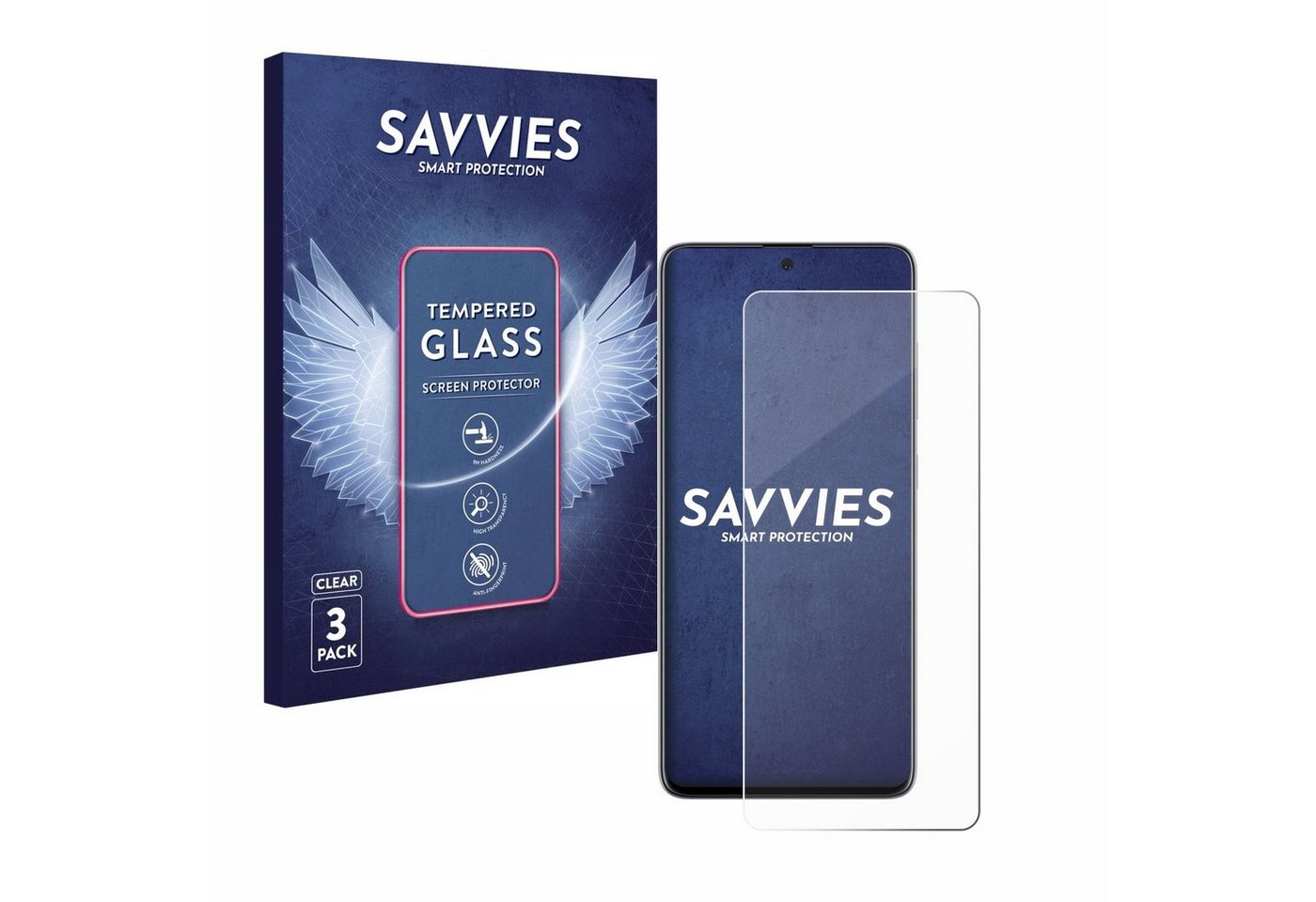 Savvies Displayschutzglas Schutzglas für Samsung Galaxy A51, 3 Stück, Displayschutz 9H Glas Klar Transparent