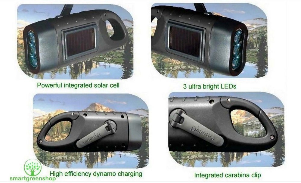 POWERplus LED Taschenlampe PowerPlus Seahorse Dynamo Solar LED Taschenlampe günstig online kaufen