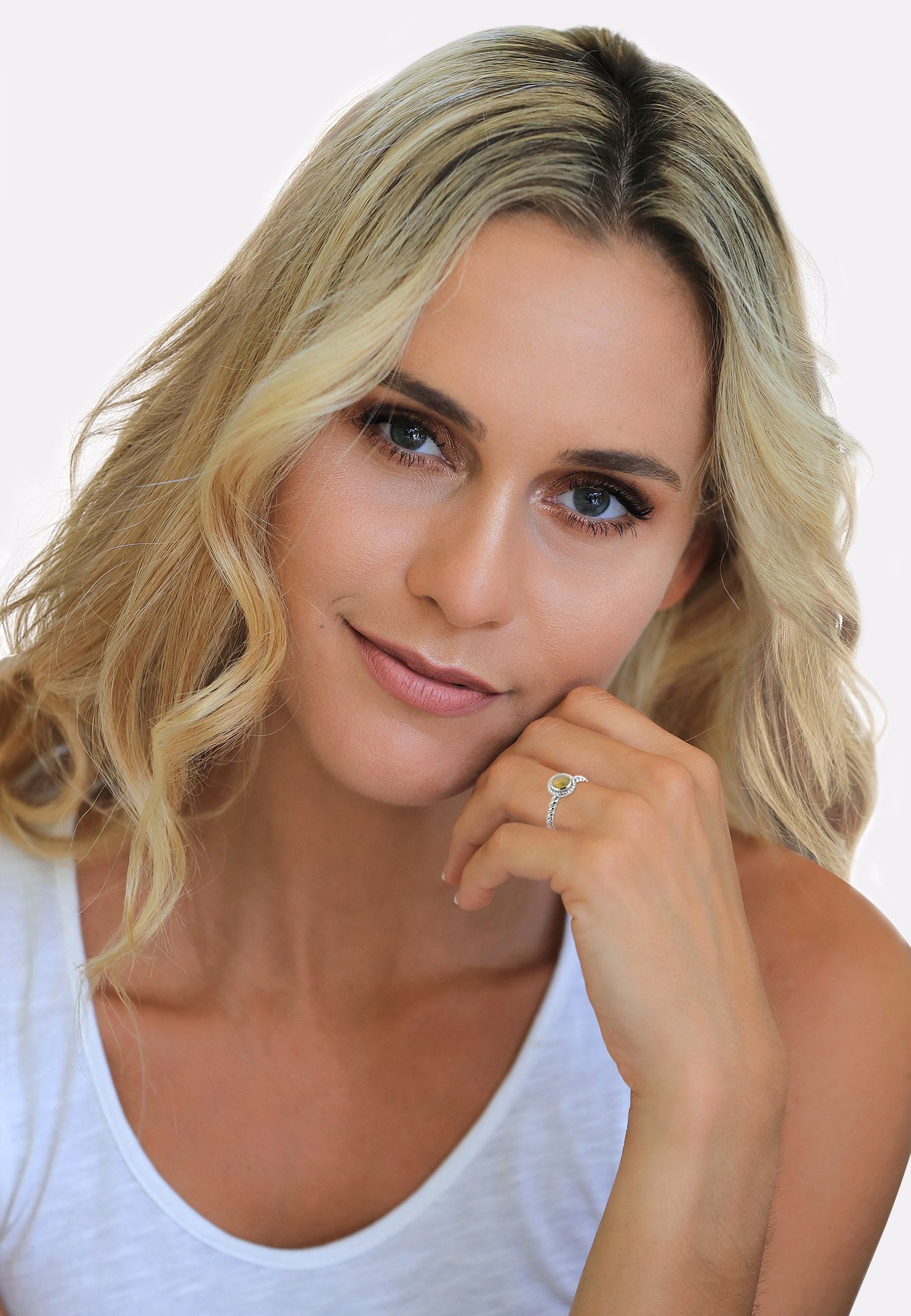 Nenalina Fingerring Citrin Geburtsstein November Trend Edel 925 Silber, Geb günstig online kaufen