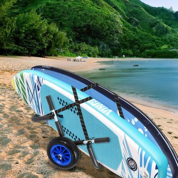 Clanmacy SUP-Transportwagen Surfwagen Surfboard Transportwagen klappbar gepolstert Alu bis 80kg