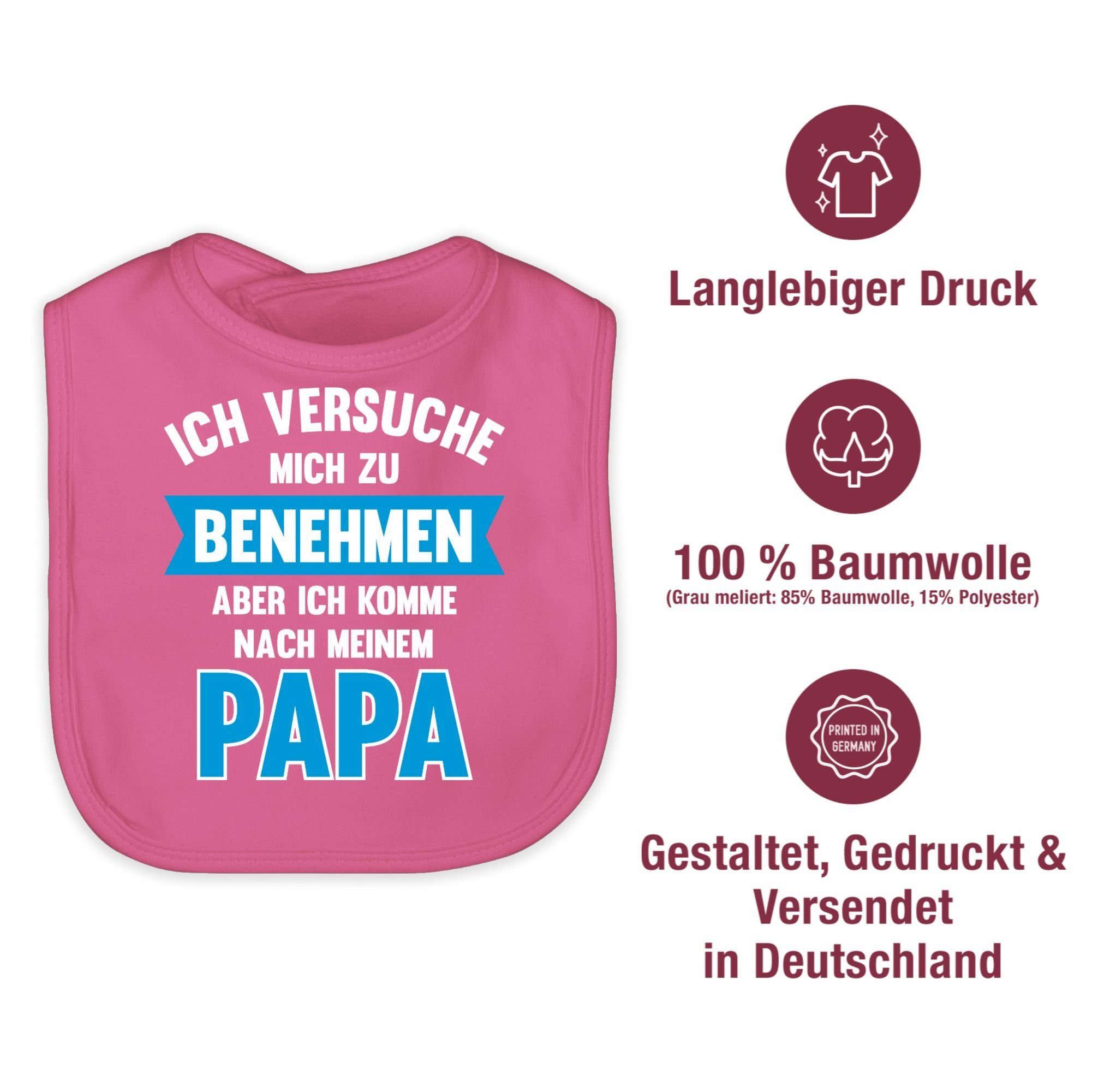 Shirtracer Lätzchen Ich versuche mich zu benehmen aber ich komme nach meinem Papa I, Sprüche Baby