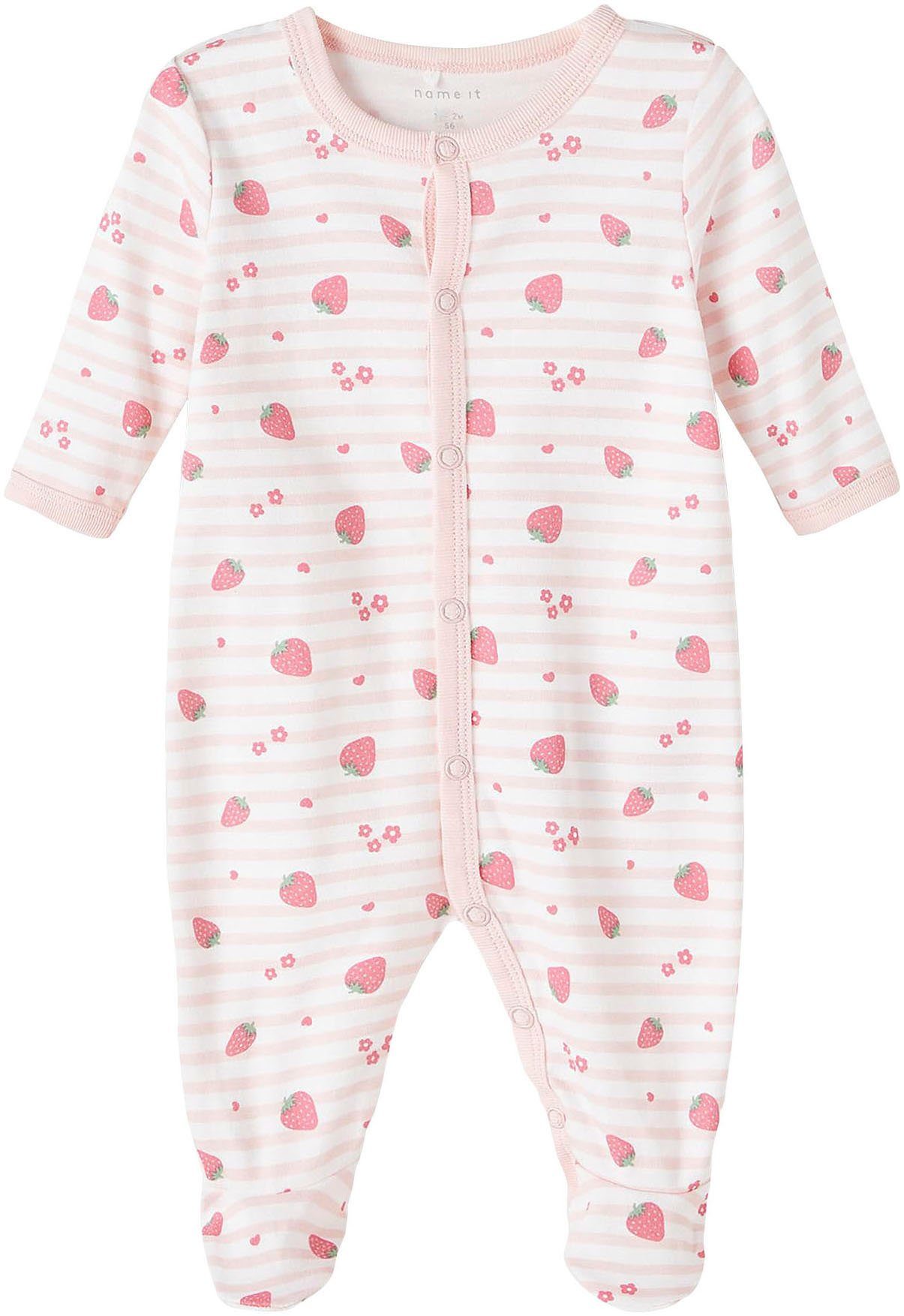 Name It Schlafoverall NBFNIGHTSUIT STRAWBERRY 2P NOOS 2-tlg) (Packung, W/F
