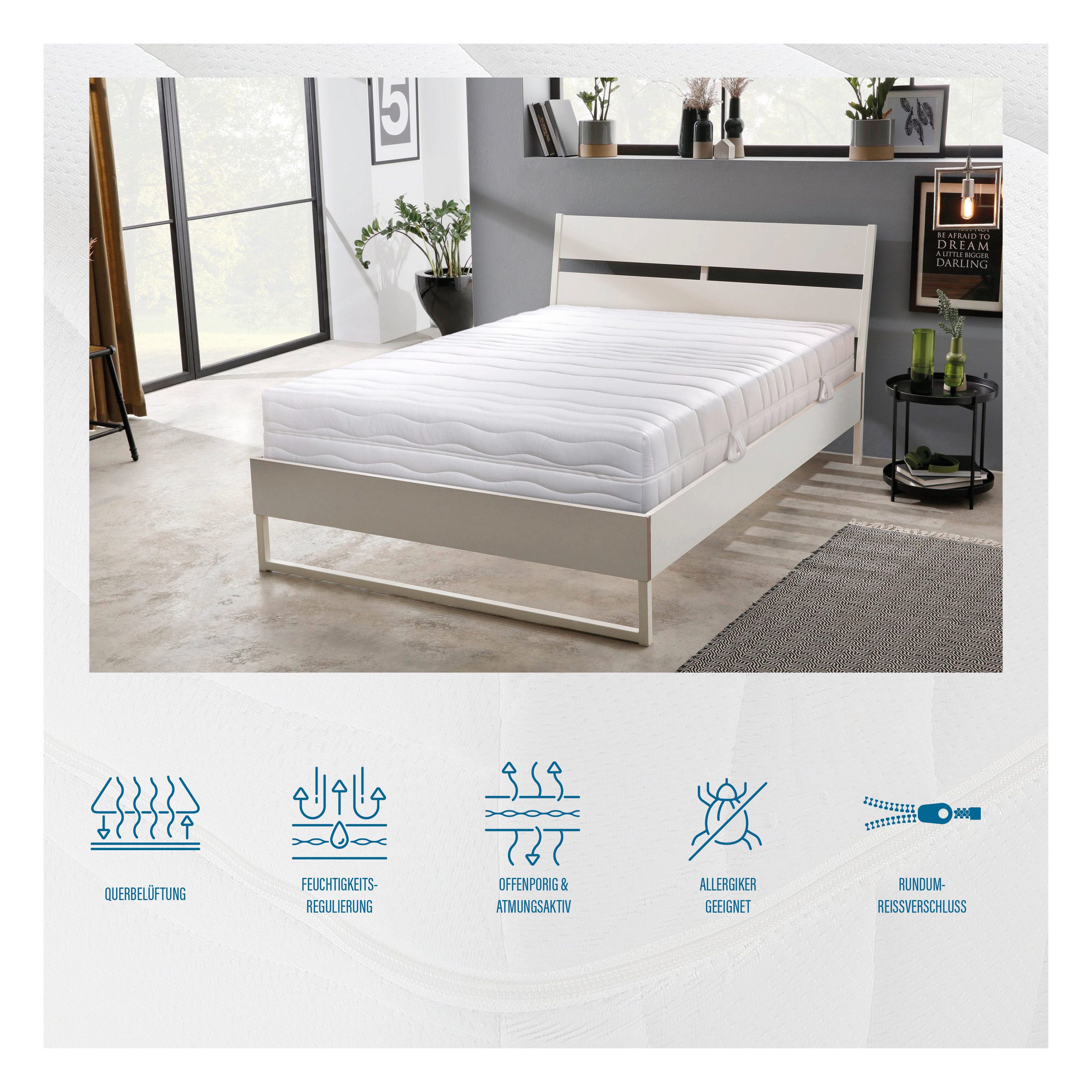 Komfortschaummatratze Grand Majestic GOLD Komfortmatratze für exklusive Schlafqualität, Beco, 32 cm hoch, Luxus 32 cm, ergonomische 7 Zonen, Wendematratze, auch 140x200
