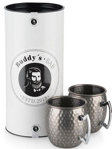 Buddy's Кухлі Buddy´s Bar, Edelstahl, Moscow Mule Кухлі, 500 ml, hochwert. Edelstahl, Hammerschlag-Effekt