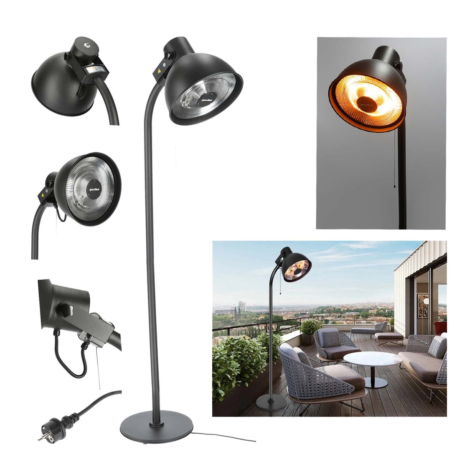 CEPEWA Heizstrahler Elektro Terrassenheizstrahler Wärmestrahler Heizstrahler Wärmepilz, 2000 W, Ø 50cm, 3 Heizstufen, Stehend