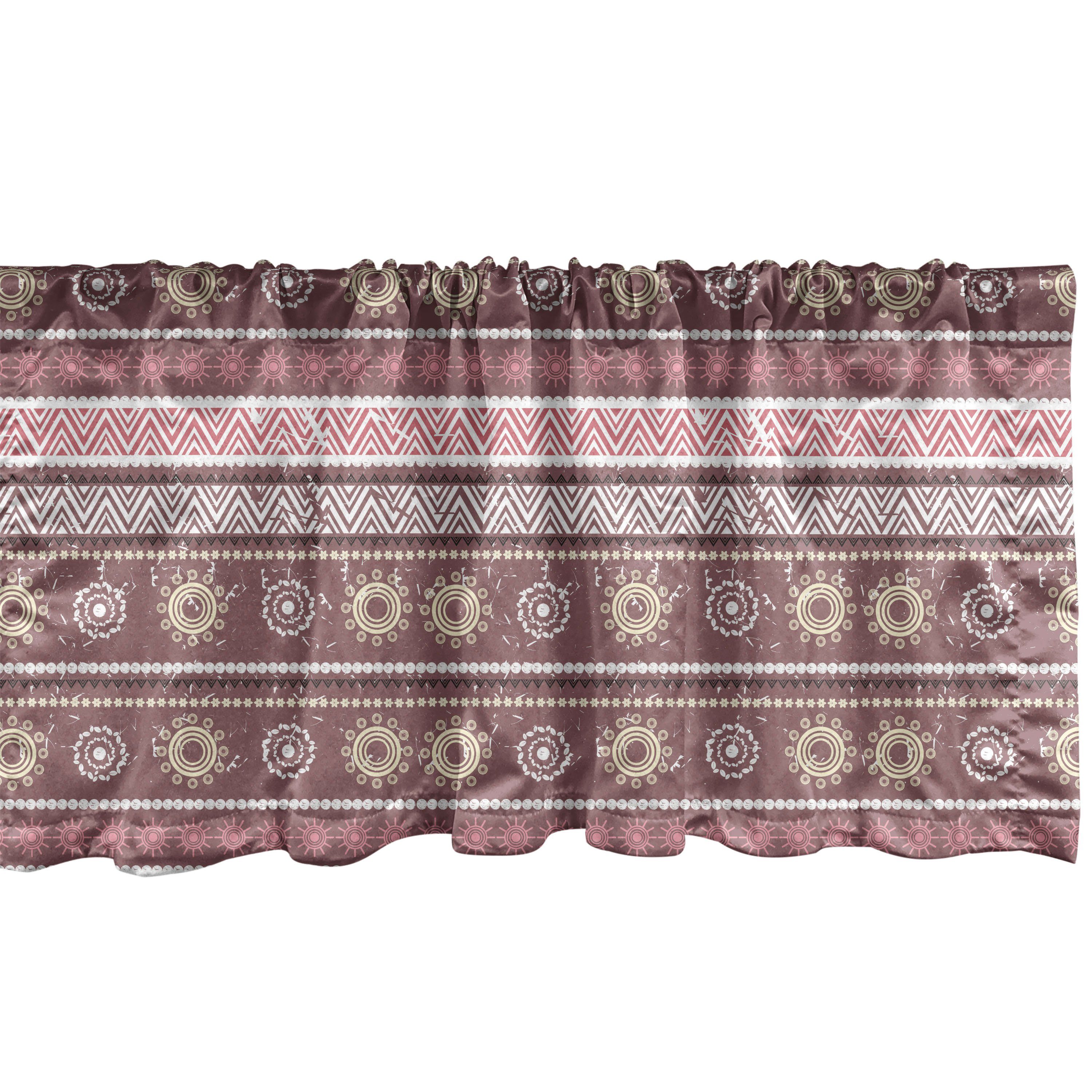 Scheibengardine Vorhang Volant für Küche Schlafzimmer Dekor mit Stangentasche, Abakuhaus, Microfaser, Sambia Antike Traditionelle Boho