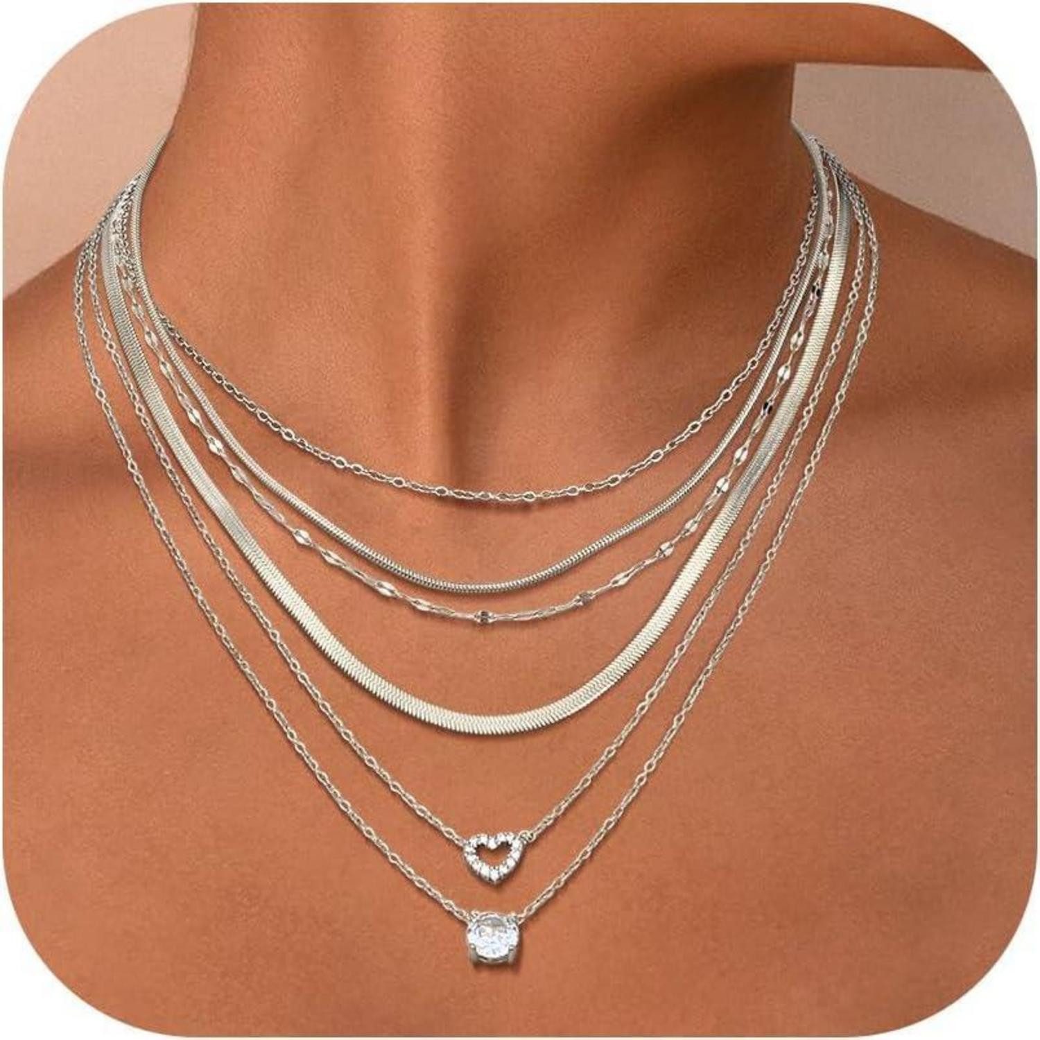 LuxusKollektion Ketten und Armband Set 6er Set Damen Schlangenkette 14K Ver günstig online kaufen