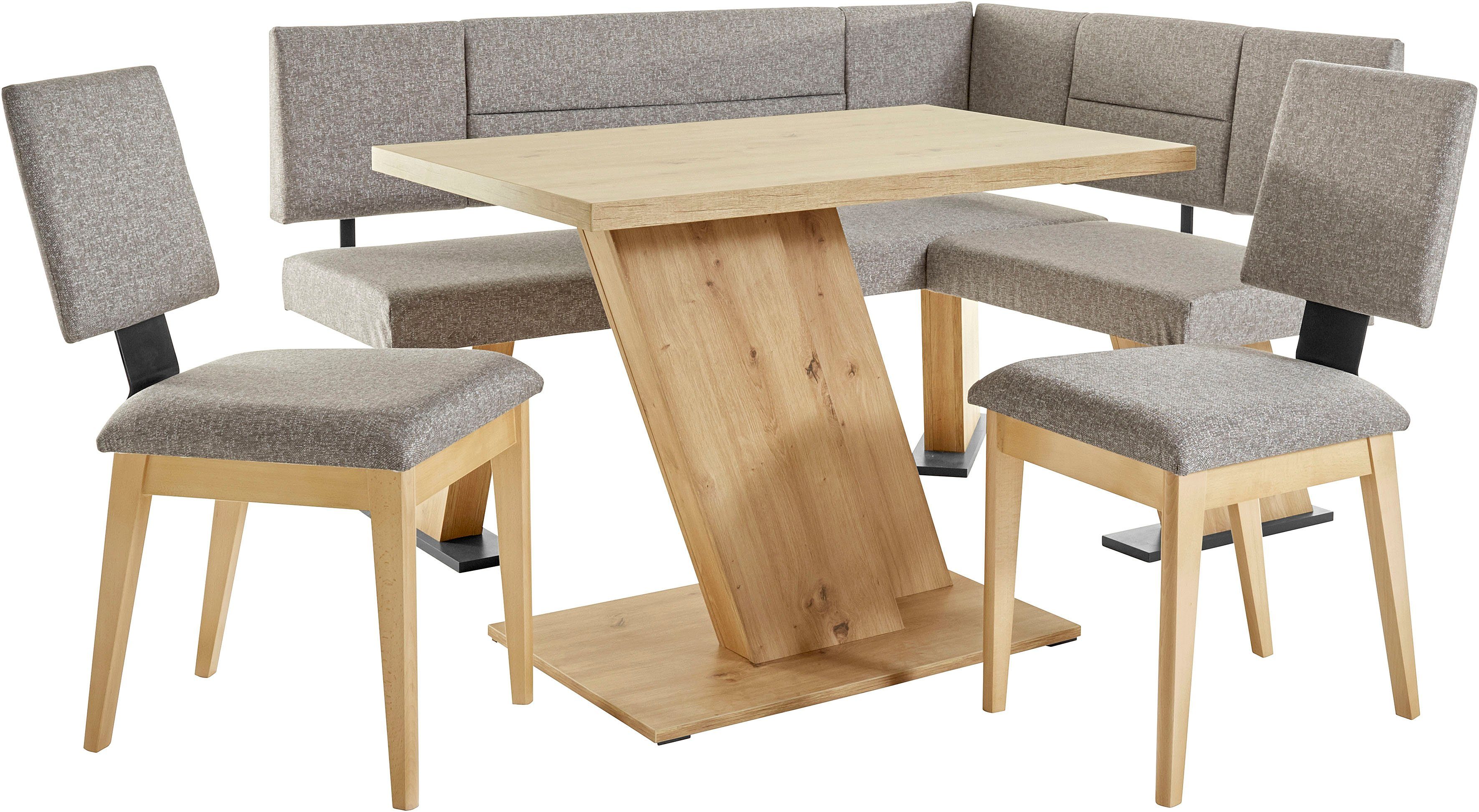 Home affaire Eckbankgruppe Zeppelin, (4-tlg) Holzfarben/beige | beige | Eckbankgruppen