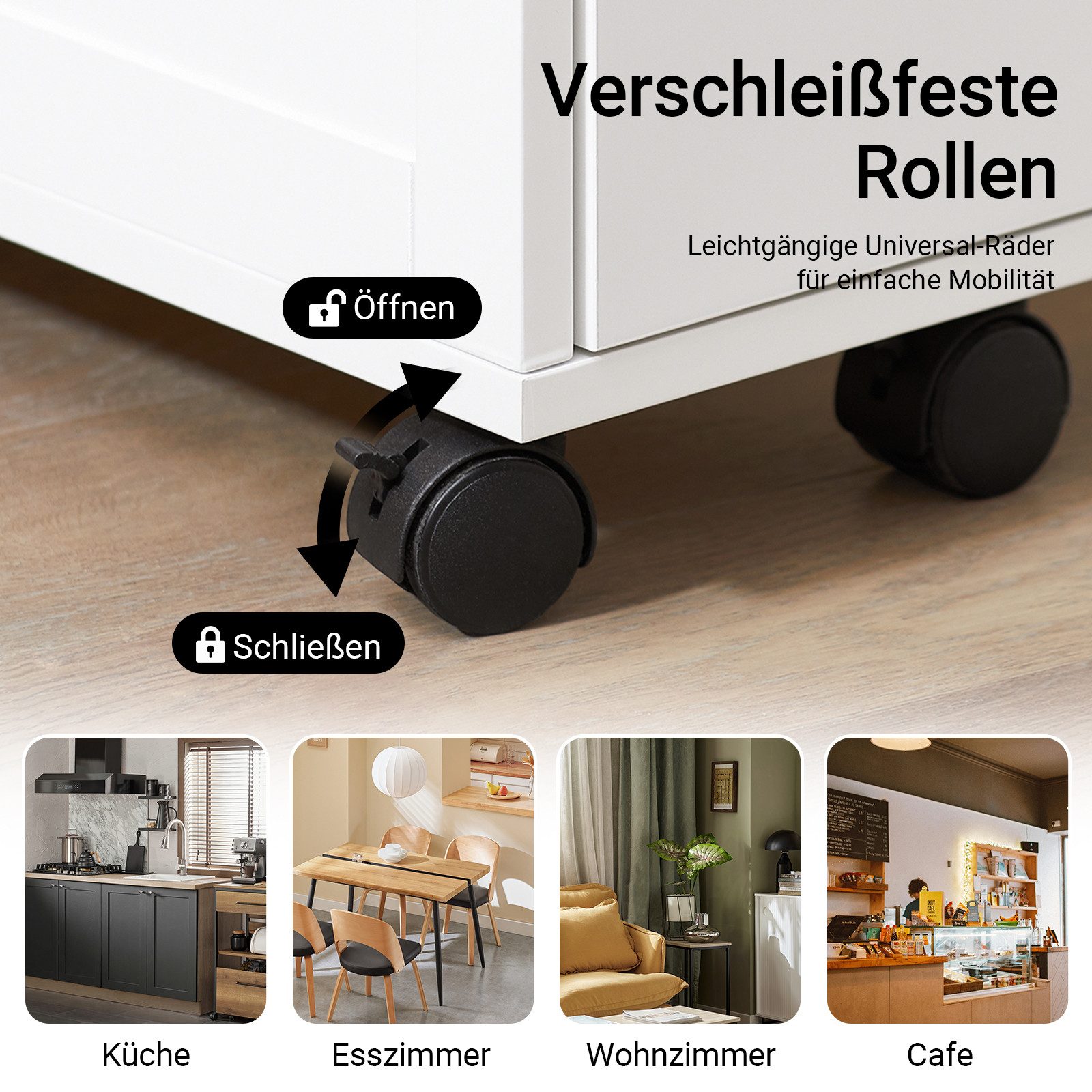 SoBuy Beistellwagen NSR11, Rollregal Rollwagen Küchenregal Badregal schmal, 20 cm breit, Küche – Bild 5 von 5