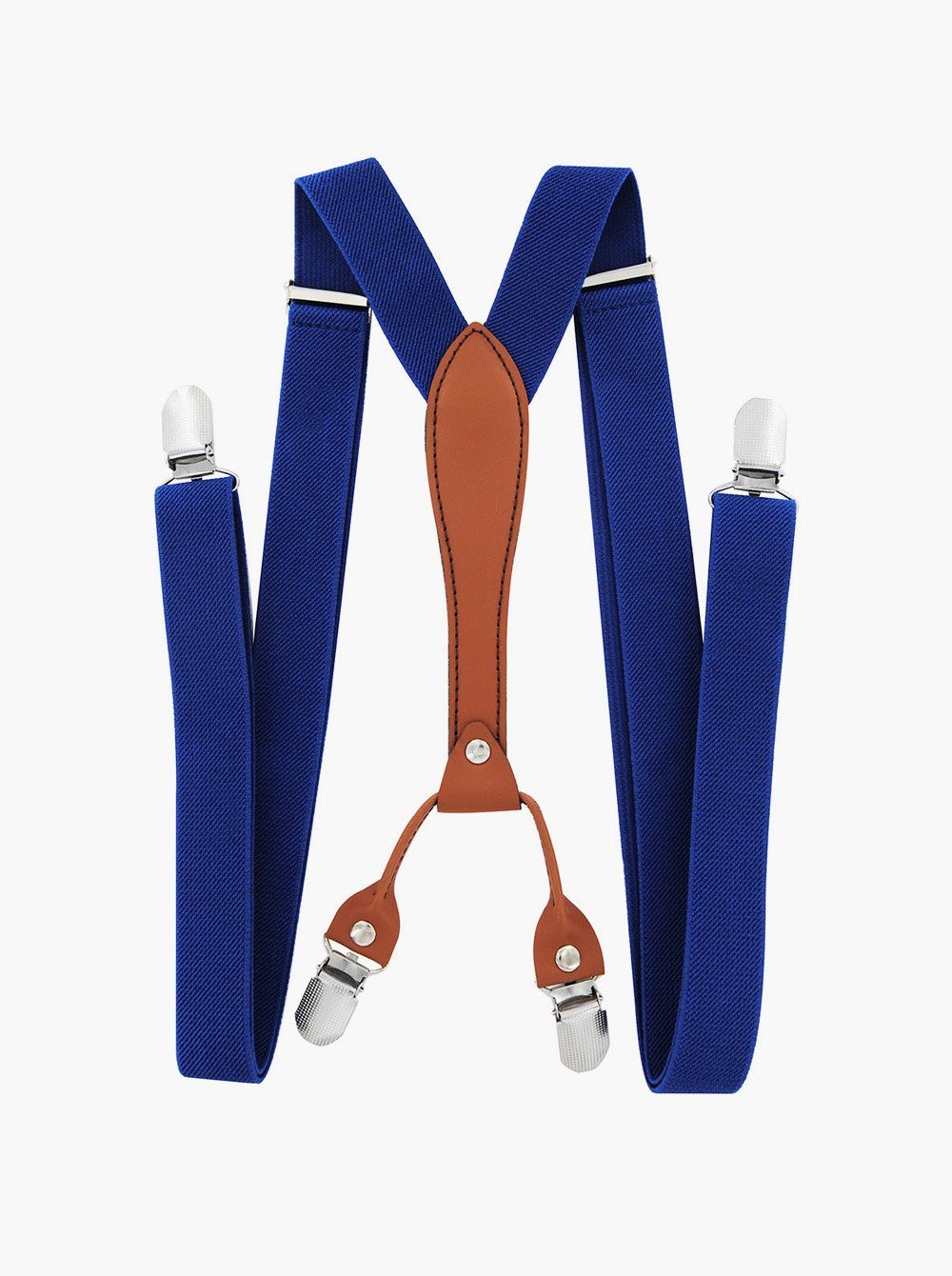 axy Hosenträger Herren Hosenträger 4 Stabile Clips X-Form 2,5cm Breit verstellbar und elastisch 120cm Lang Blau