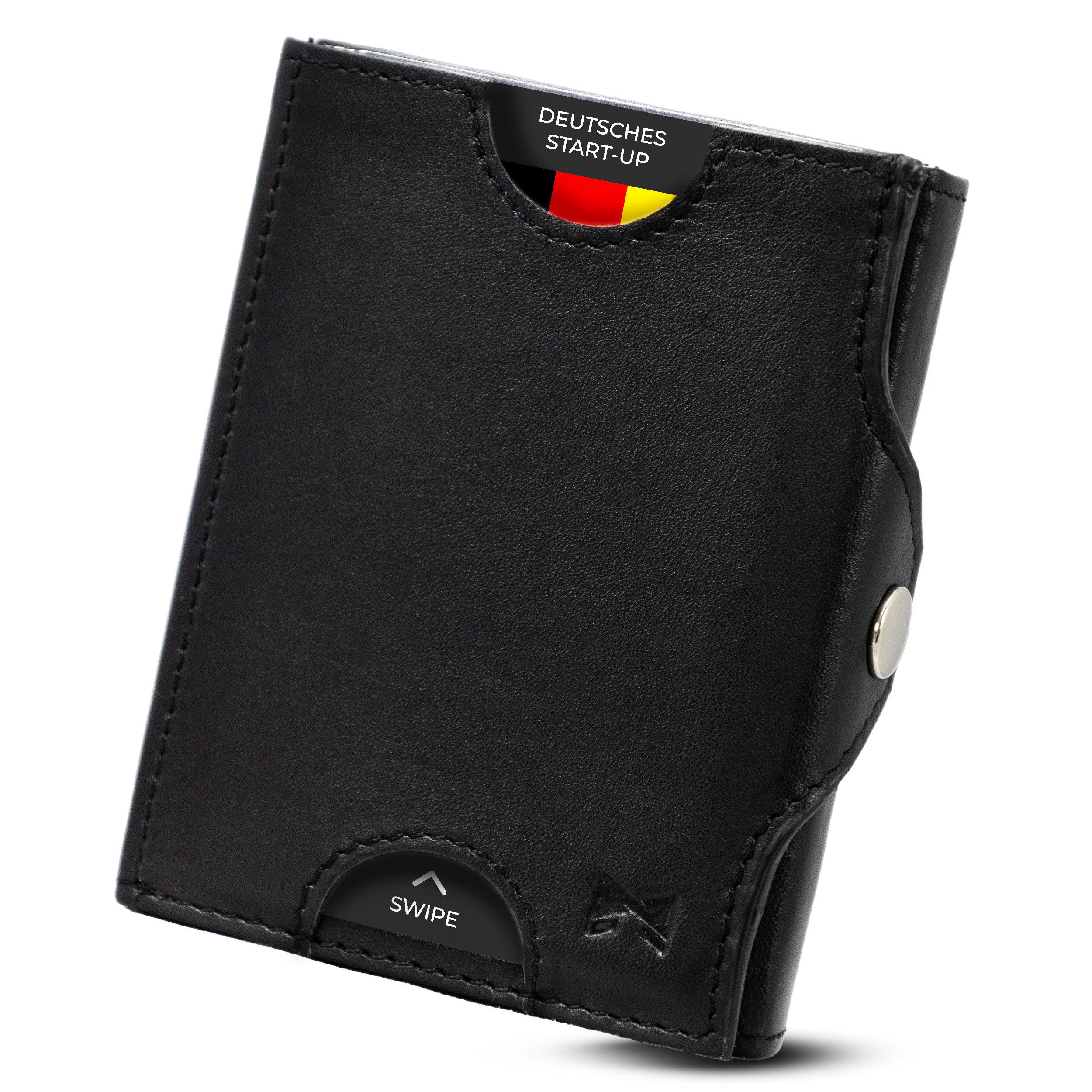 Gentlemen's Smart-Wallet Slim Wallet - Geldbeutel mit Münzfach und RFID Schutz, aus hochwertigem Echtleder mit Schein- & Münzfach
