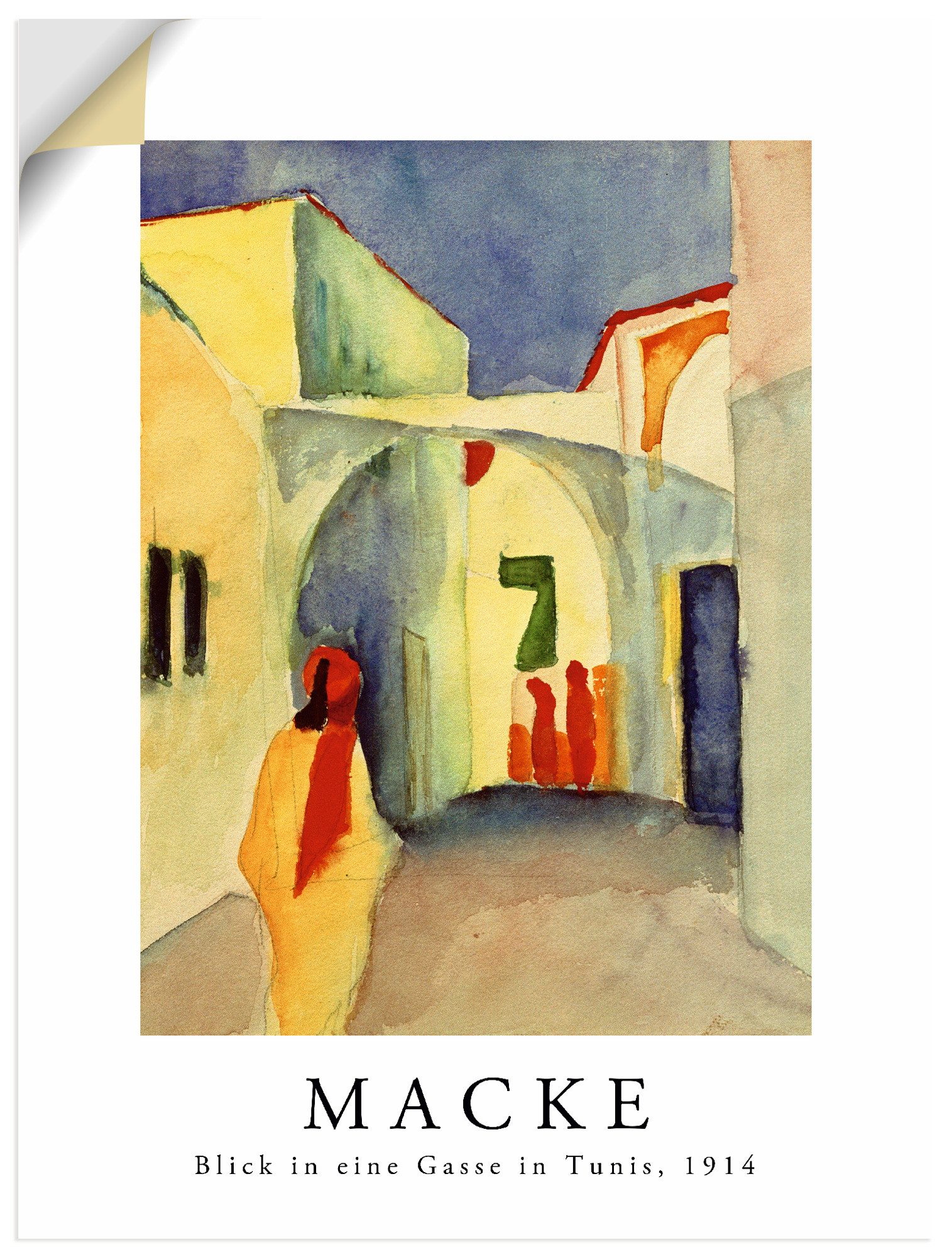 Artland Wandbild Blick in eine Gasse in Tunis, Gebäude (1 St), als Alubild, Leinwandbild, Poster, Wandaufkleber in verschied. Größen