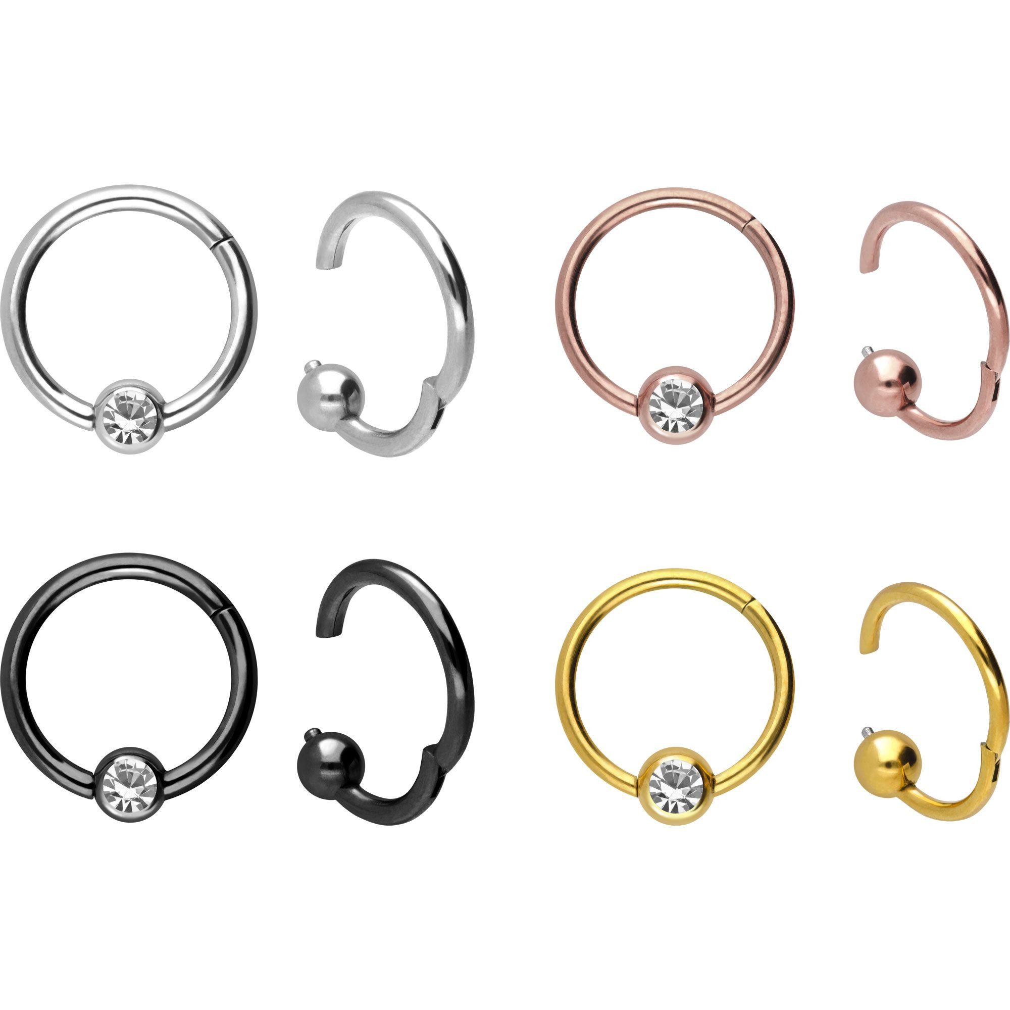 PIERCINGLINE Nasenpiercing Chirurgenstahl Segmentring Clicker KRISTALL Ohrp günstig online kaufen