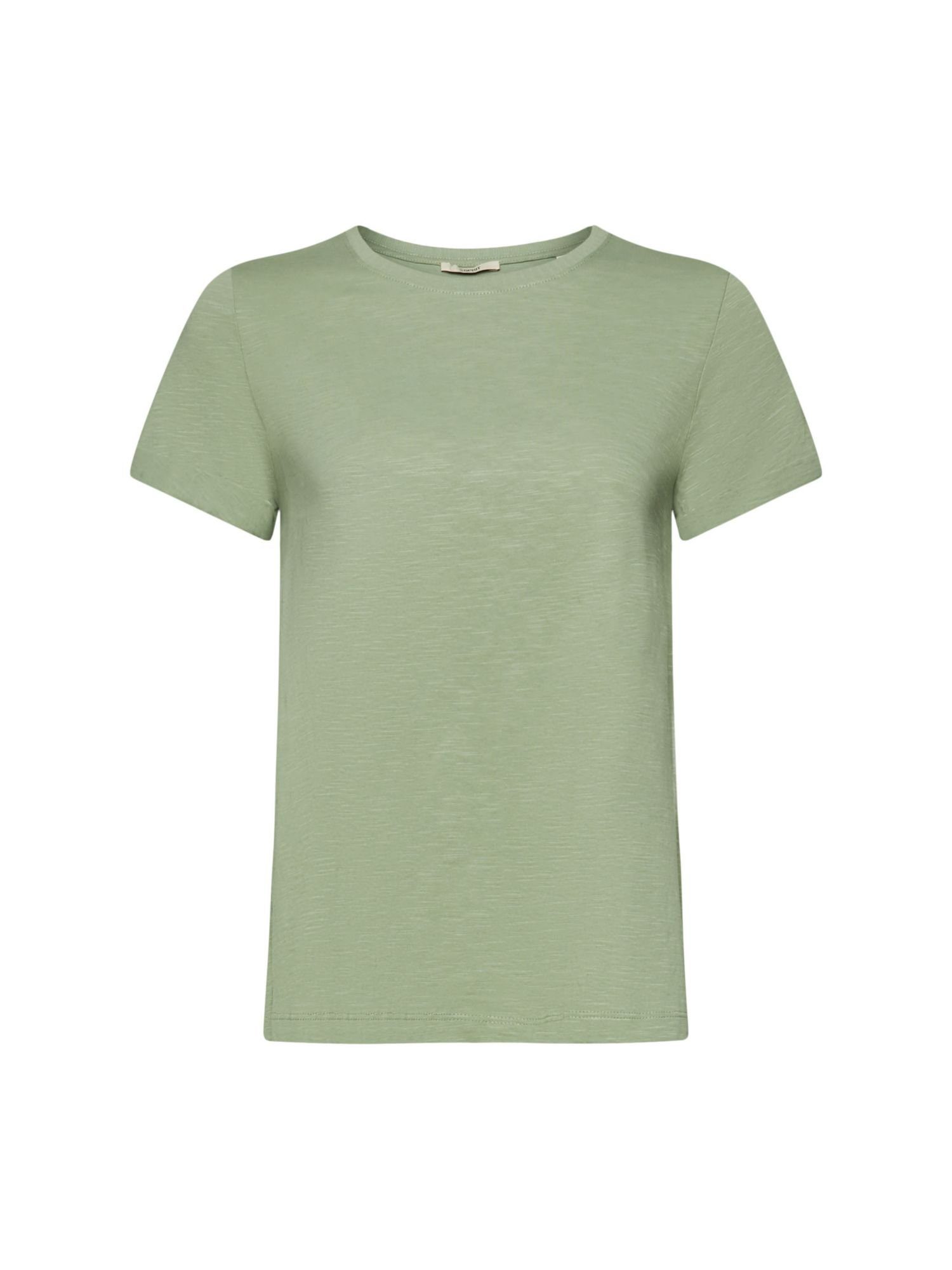 Klassisches T-Shirt (1-tlg) PALE 100 Esprit Baumwolle % Rundhals-T-Shirt, KHAKI