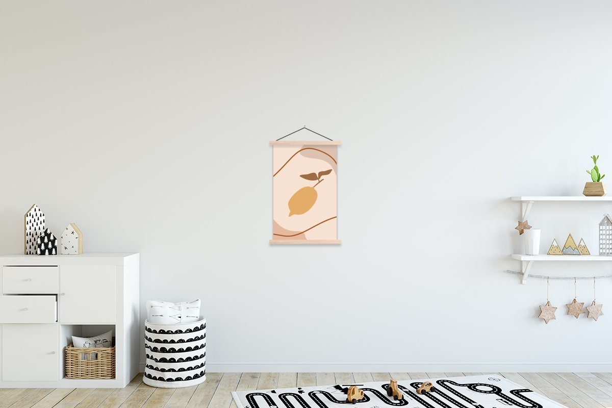 MuchoWow Poster Sommer - Zitrone - Pastell, (1 St), Posterleiste, Textilposter für Wohnzimmer, Bilderleiste, Magnetisch