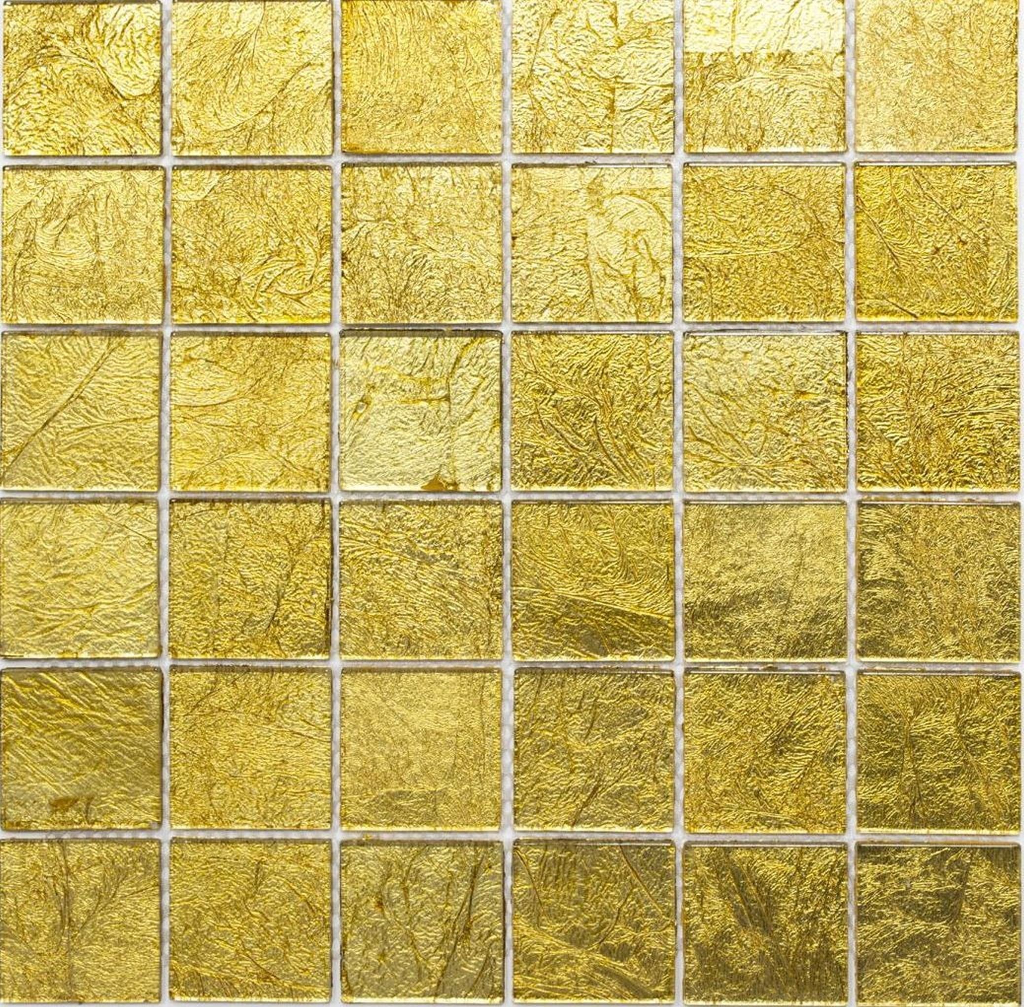 Mosani Mosaikfliesen Glasmosaik gold Mosaikfliese Struktur Fliesenspiegel Küche