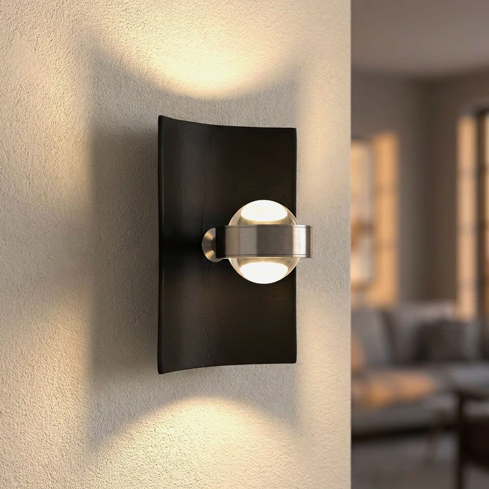 FISCHER & HONSEL LED Wandleuchte, LED-Leuchtmittel fest verbaut, Warmweiß, Neutralweiß, Farbwechsel, Wandleuchte RGB Farbwechsel LED CCT schwarz Treppenhauslampe
